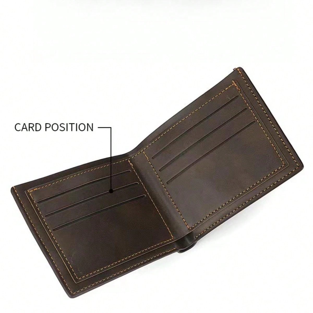 1pc Men'S Solid Pu Wallet With Large Capacity, Multiple Card Slots, Fashionable, Simple, Light Luxury, Personalized, Suitable For Father'S Day Gift, Boyfriend Gift, Daily Use