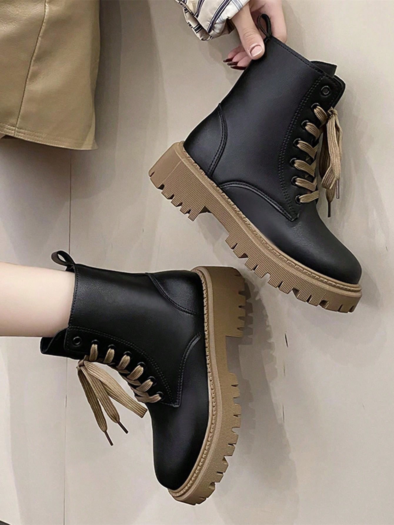 Ladies' Thick Sole, Lightweight Boots, Lace-Up/Side Pull & Double Wear Leather Boots, Two Options Of Furry, Fashionable Boots