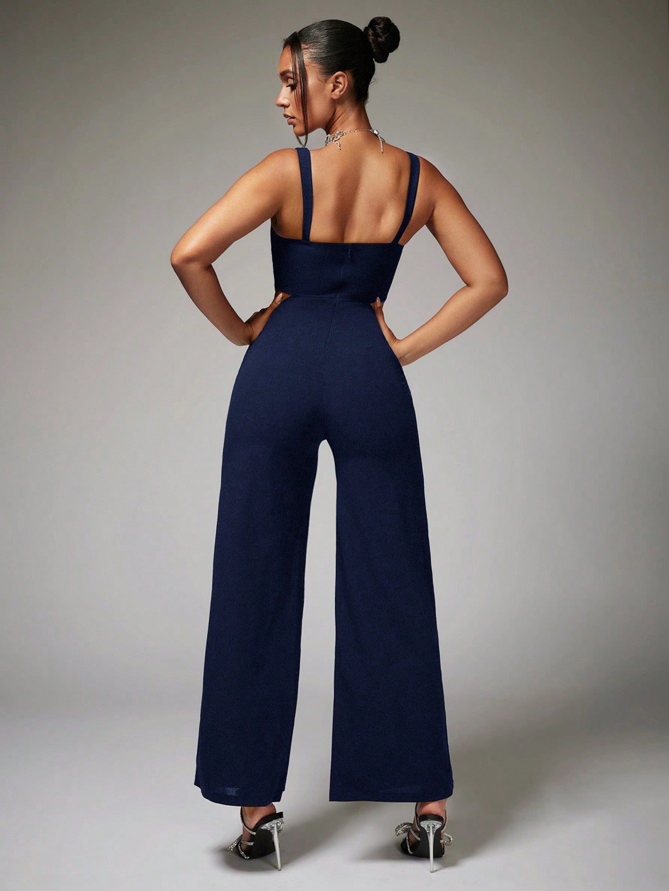 BAE Cut Out Waist Wide Leg Cami Jumpsuit