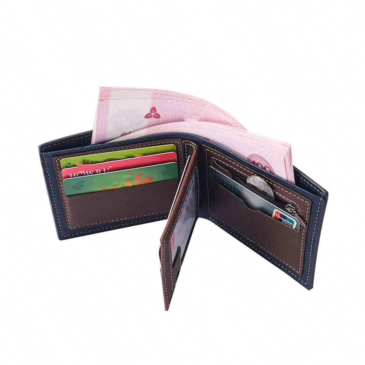 1pc Men's Short Wallet With Multi Card Slot, Horizontal Style, Business & Fashionable, Large Capacity