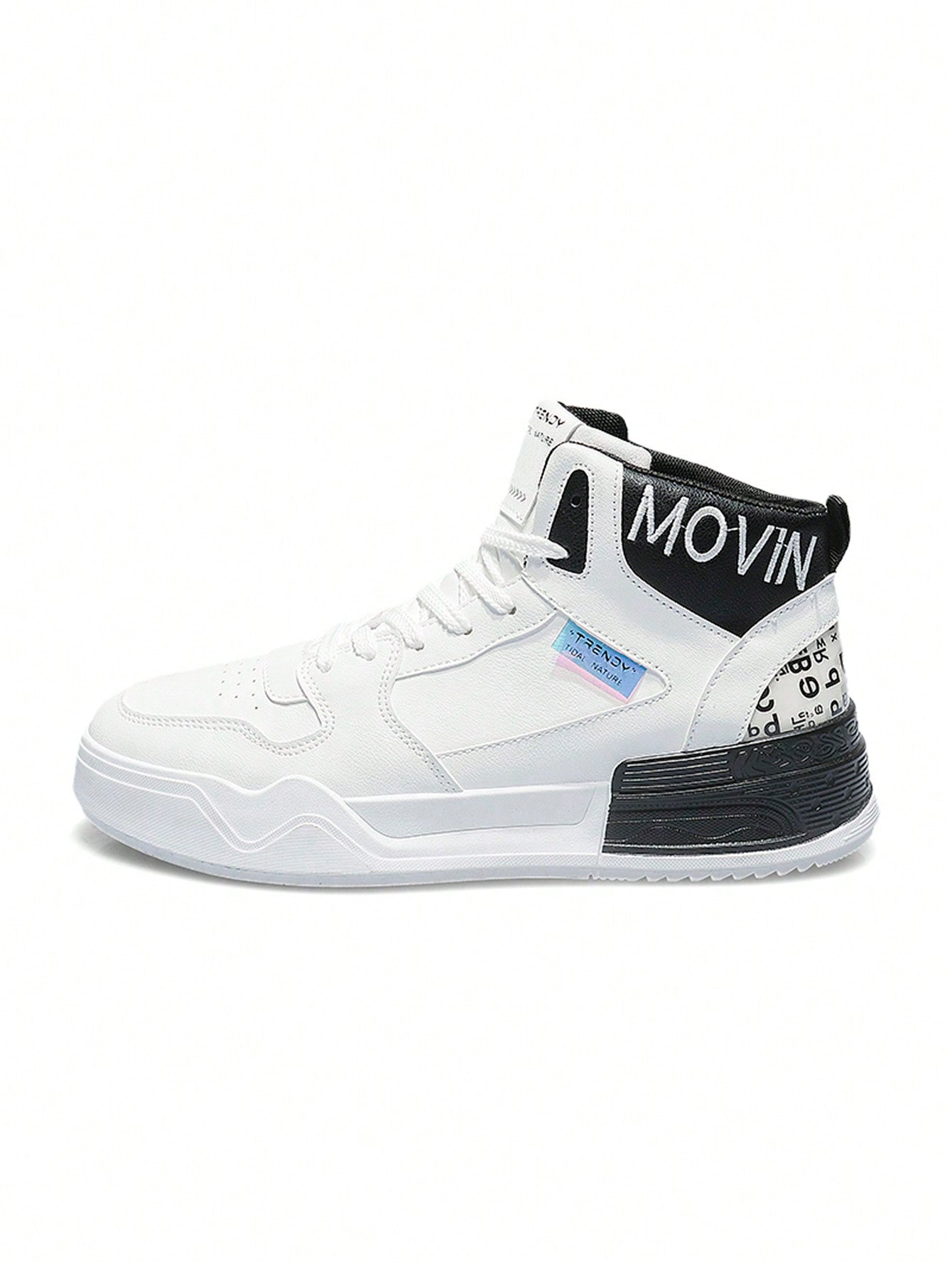 High-top Letter Embroidered Men's Sneakers