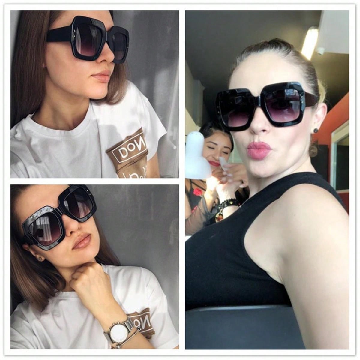 Fashionable Oversized Square Sunglasses With Wide Frame, Great For Fashion Show Or Street Snap