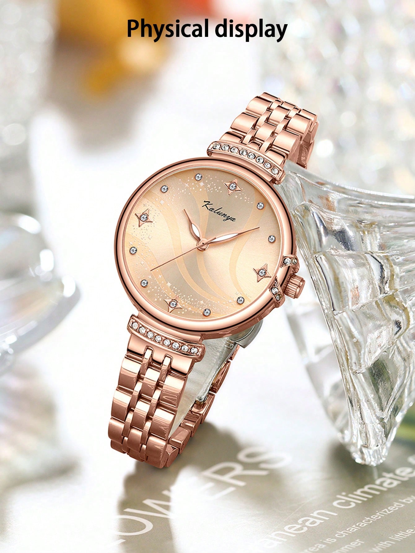 Fashionable Elegant Ladies' Waterproof Quartz Wrist Watch, Suitable For Daily Casual Wear