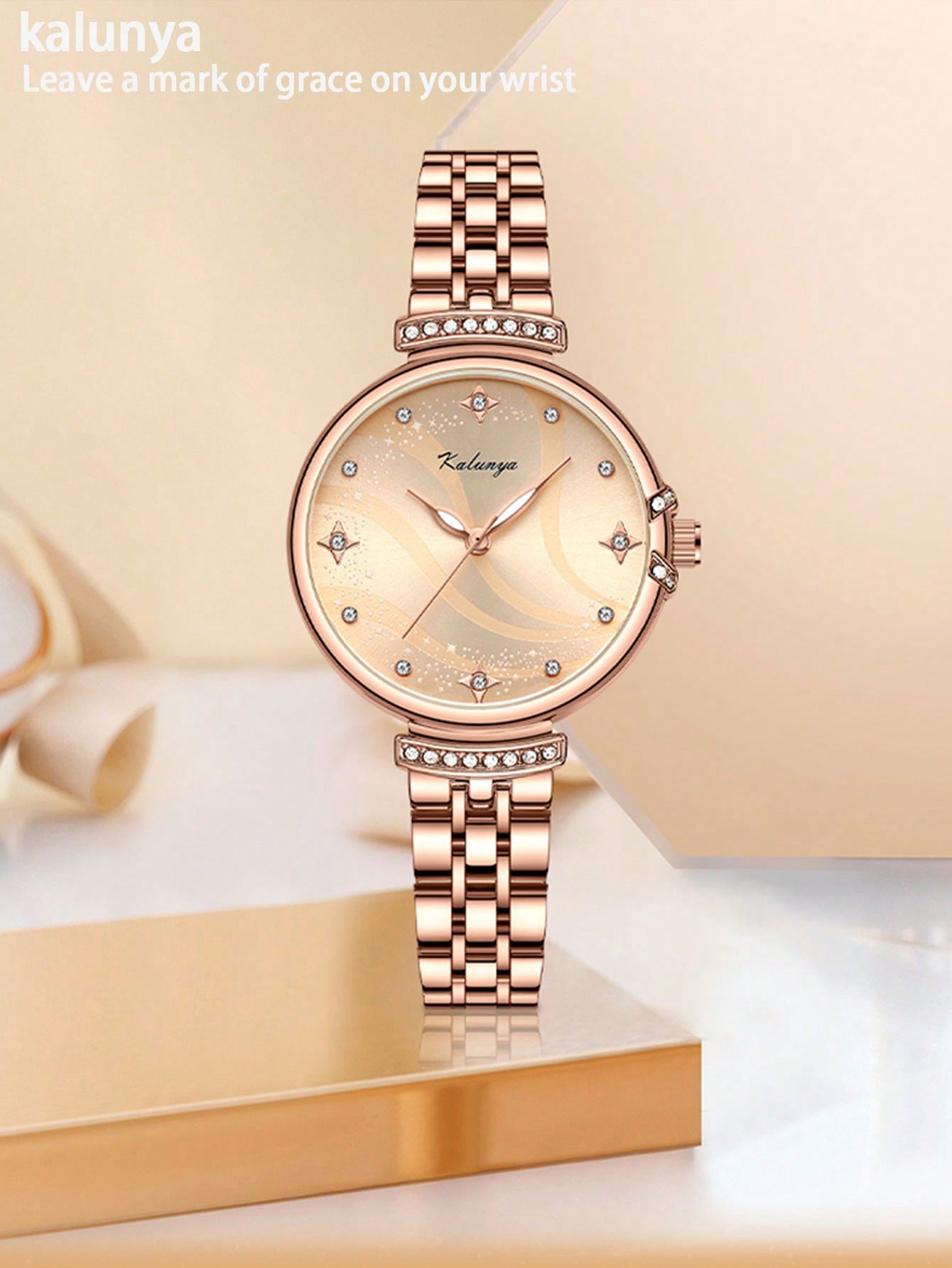 Fashionable Elegant Ladies' Waterproof Quartz Wrist Watch, Suitable For Daily Casual Wear