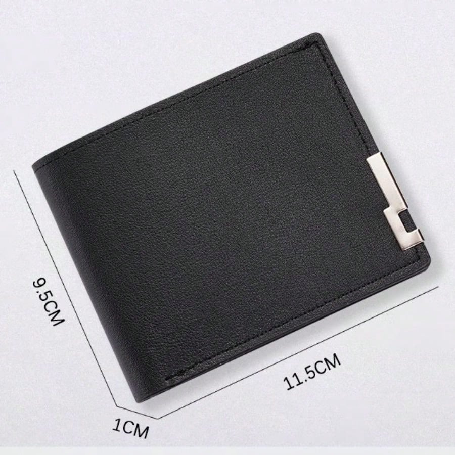 1pcs Men'S Short Wallet Premium Youth Litchi Pattern Zipper Coin Wallet For Boyfriend Gift