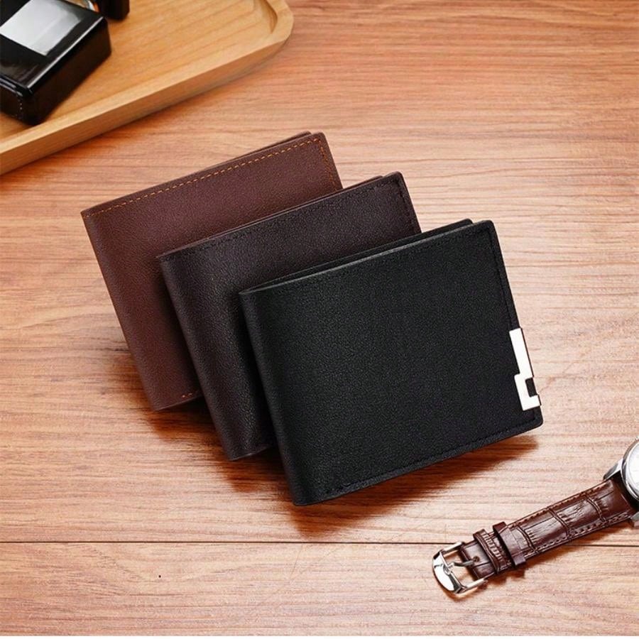 1pcs Men'S Short Wallet Premium Youth Litchi Pattern Zipper Coin Wallet For Boyfriend Gift