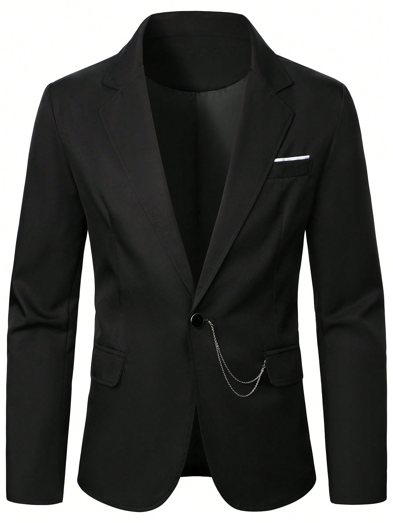 Manfinity Mode Men Lapel Neck Single Button Blazer & Suit Pants