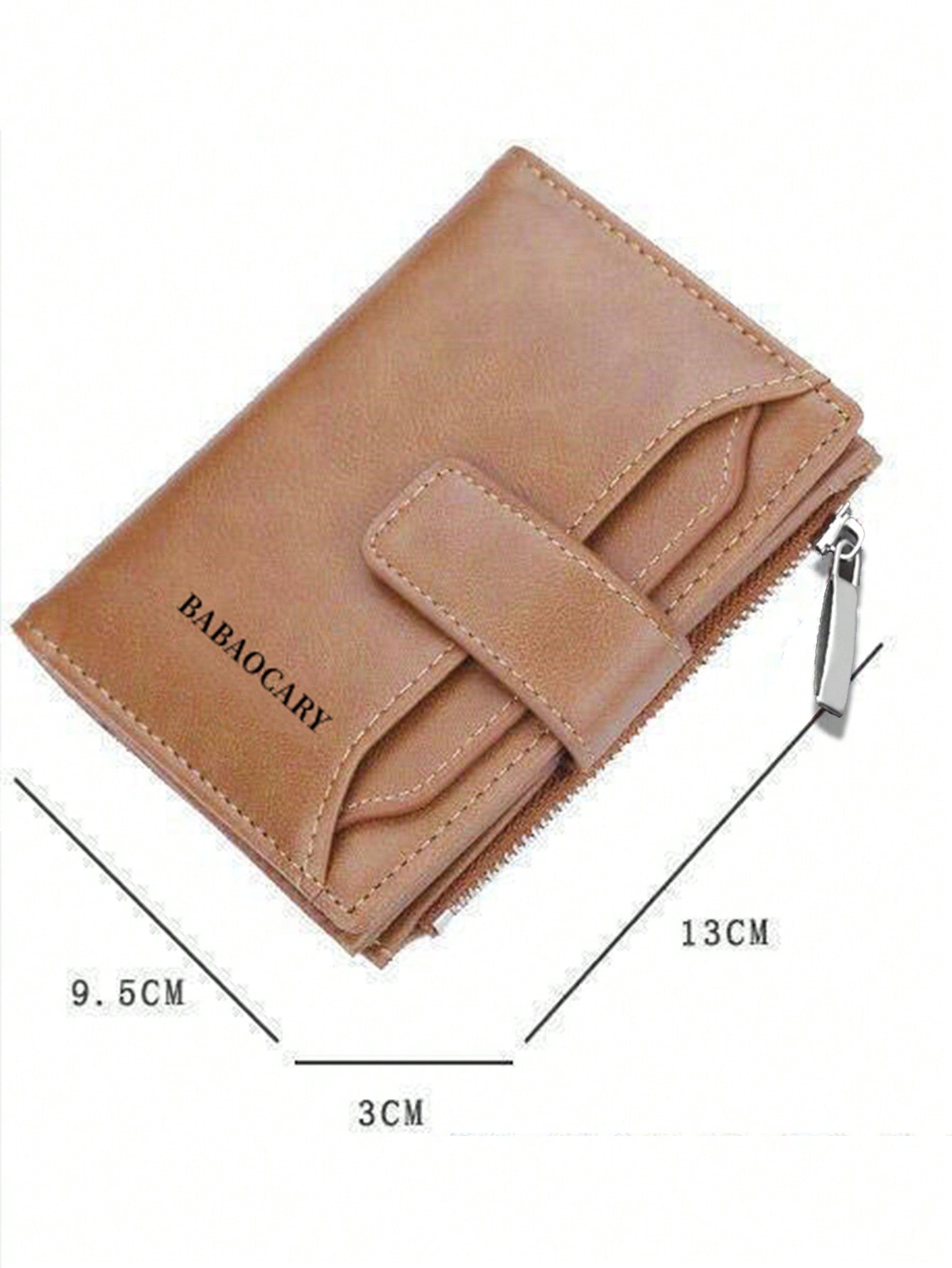 1 Men's Personalized Trendy Business Vertical Style Multi-card Slot Inner Zipper Multifunctional Brown Wallet