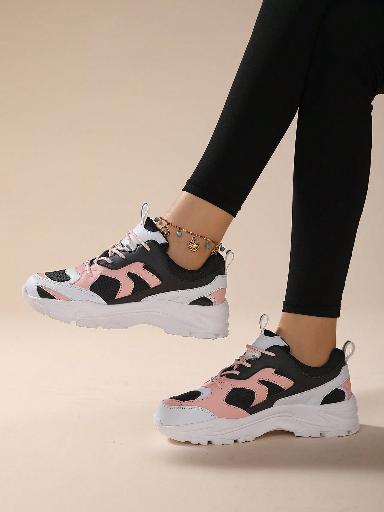 Trendy Colorful Spring Women'S High Elasticity Sneakers, Breathable Dad Shoes For Women Casual Sports Shoes