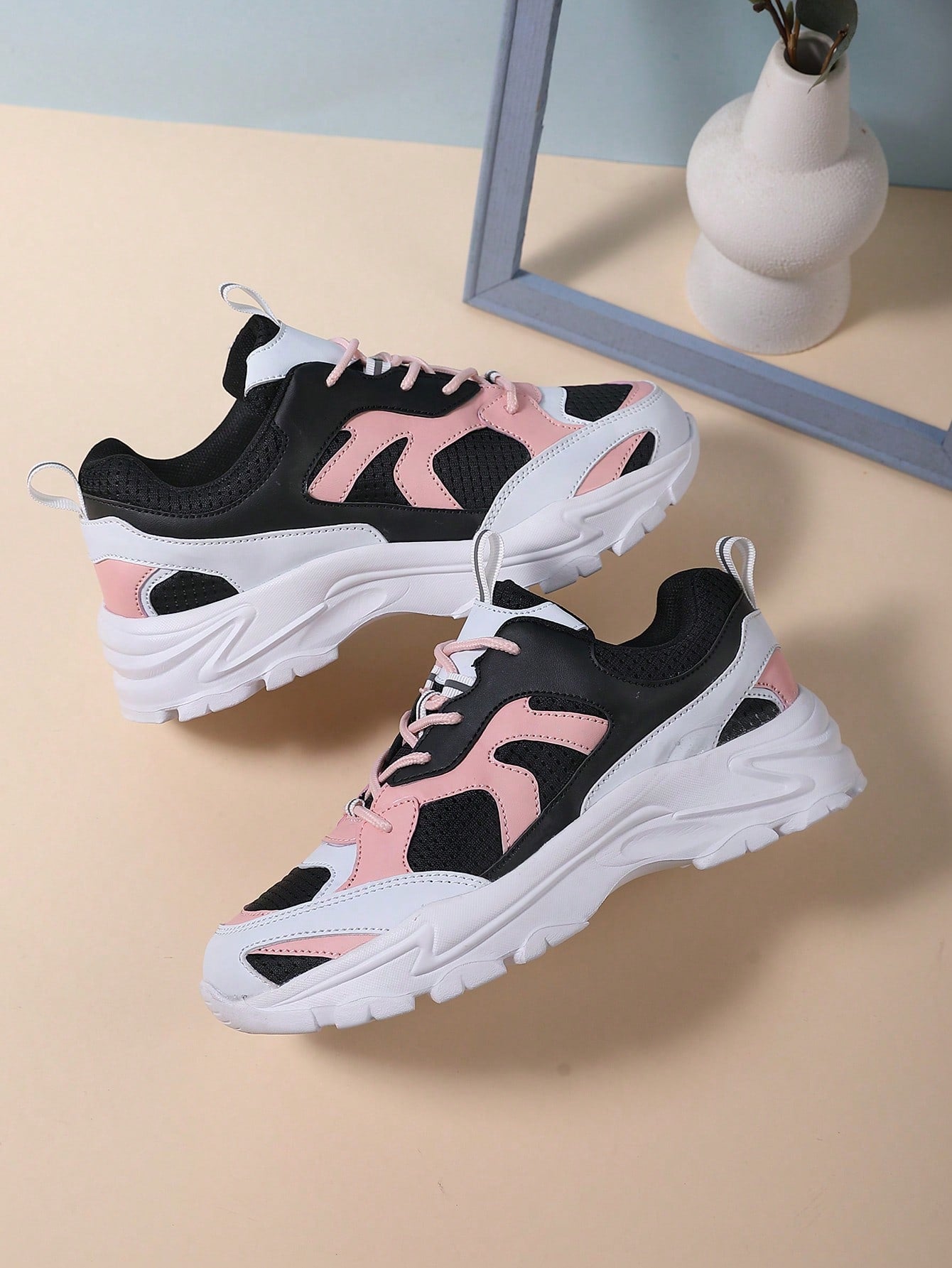 Trendy Colorful Spring Women'S High Elasticity Sneakers, Breathable Dad Shoes For Women Casual Sports Shoes