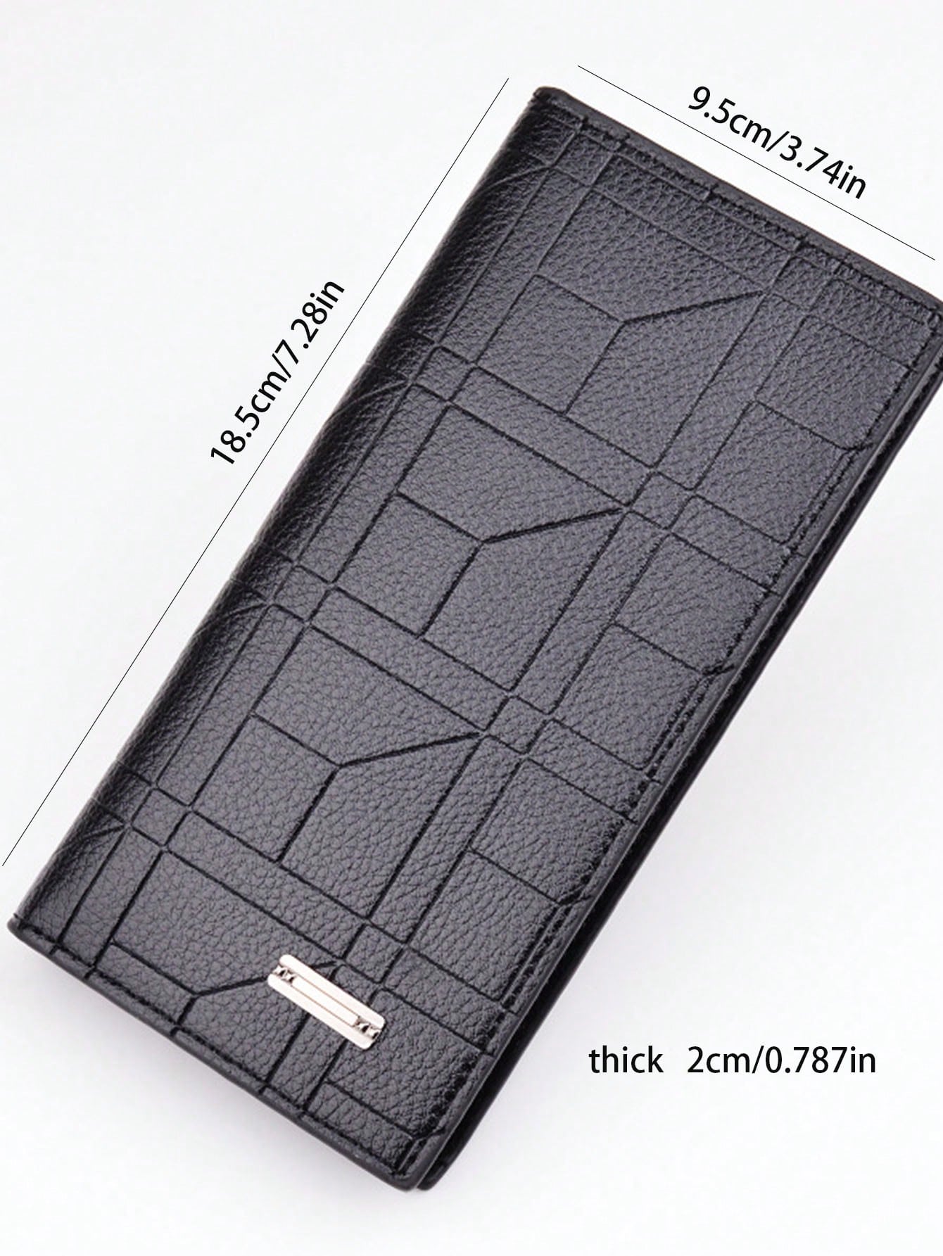 1pc Men'S New Fashion Long Wallet With Embossed Pattern, Vertical Open Suit Packet, Large Capacity And Soft Leather Design