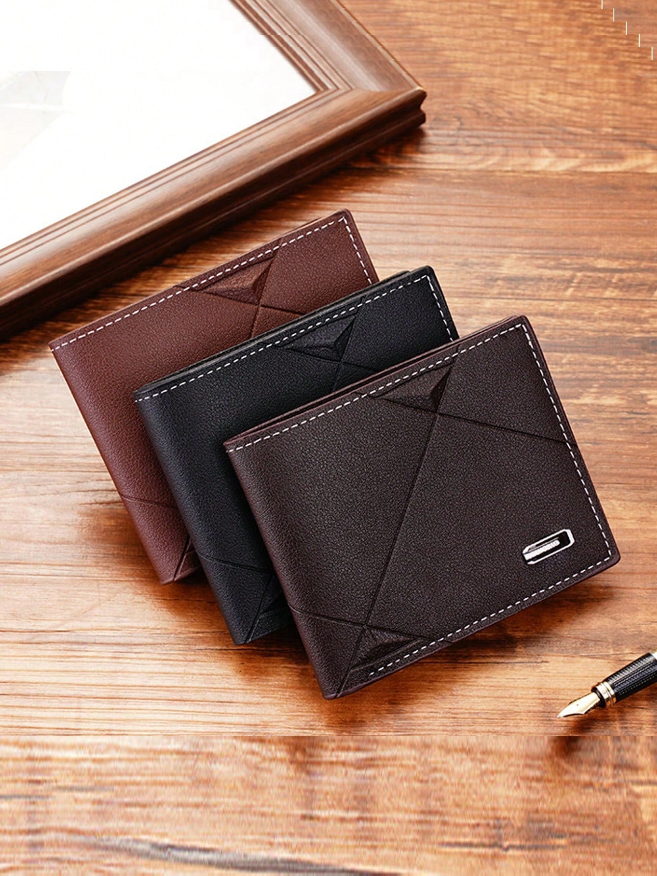 Men'S Multi-Card Slot Ultra-Thin Wallet Lightweight Modern Fashionable Portable Credit Card Id Card Money Cash Folding Card Holder