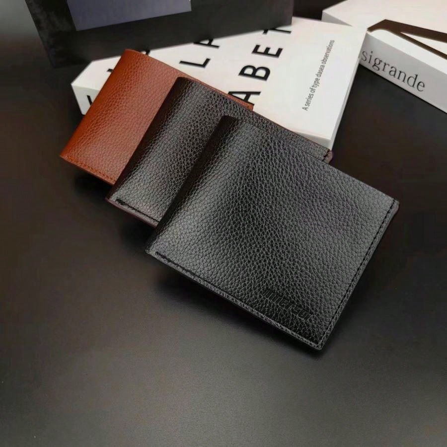 1pc Business Men'S Vintage Short Wallet Solid Loose-Leaf Coin Bag Small Wallet Large Capacity Document Bag Card Wallet Wallet