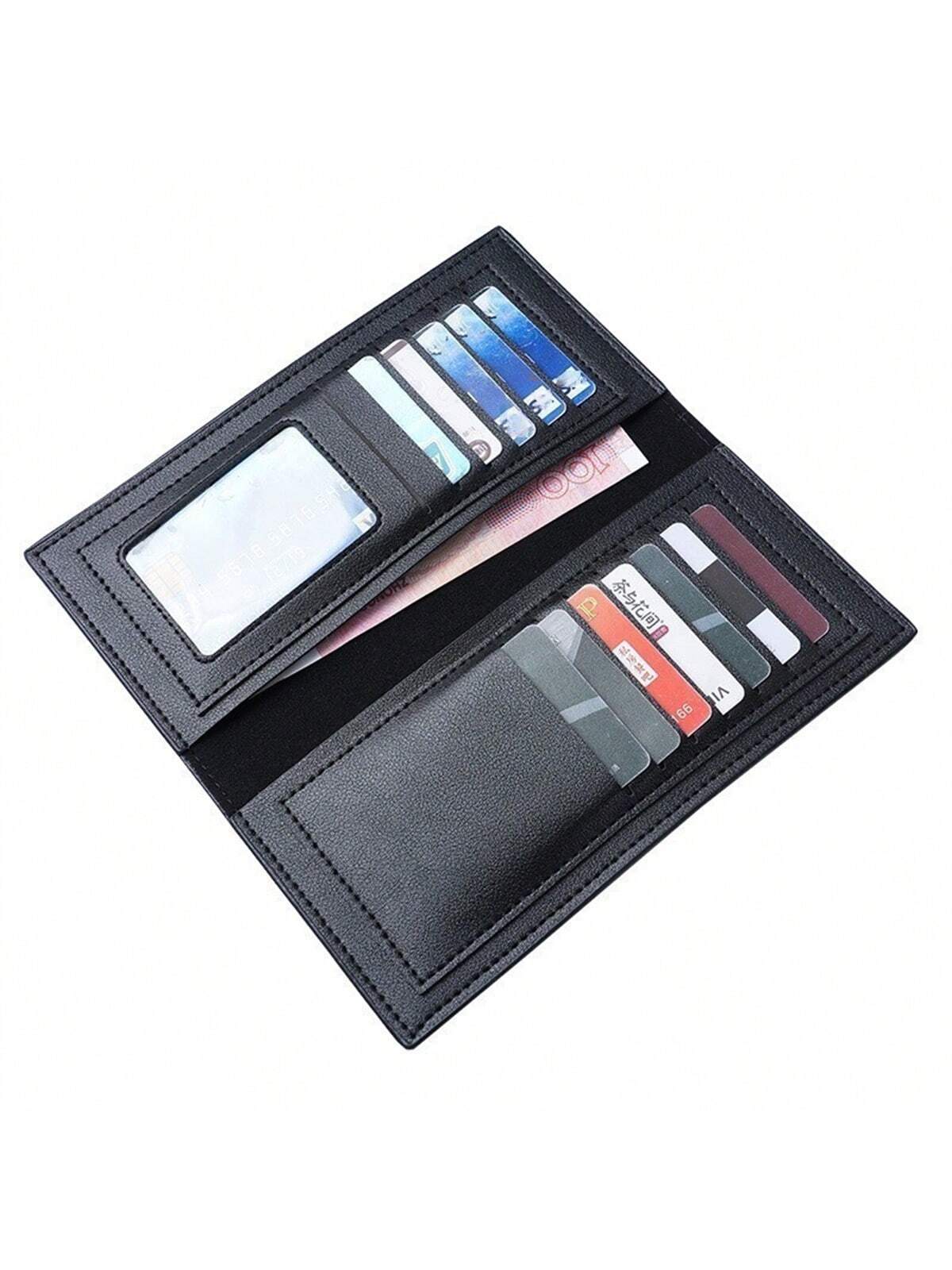 Men'S Canvas Long Wallet With Multiple Card Slots For Students And Youth, Casual And Formal Style, High-End Leather Lining