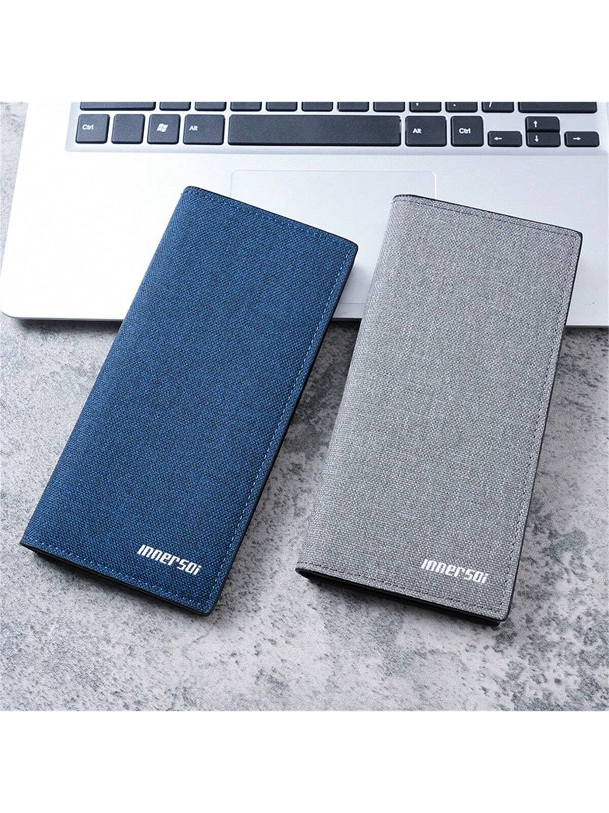 Men'S Canvas Long Wallet With Multiple Card Slots For Students And Youth, Casual And Formal Style, High-End Leather Lining