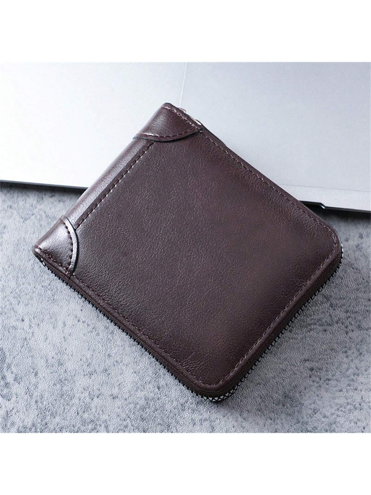 New Men'S Short Wallet, Multifunctional Driver'S License Card Holder, Coin Purse, Teenager Brand Zipper Wallet