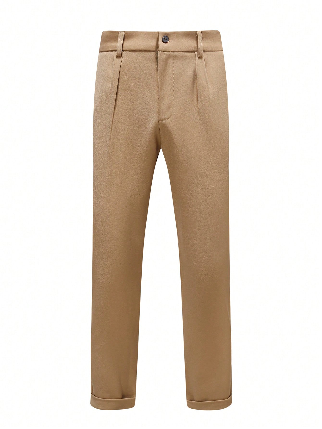 Manfinity Homme Men'S Solid Color Pleated Dress Pants