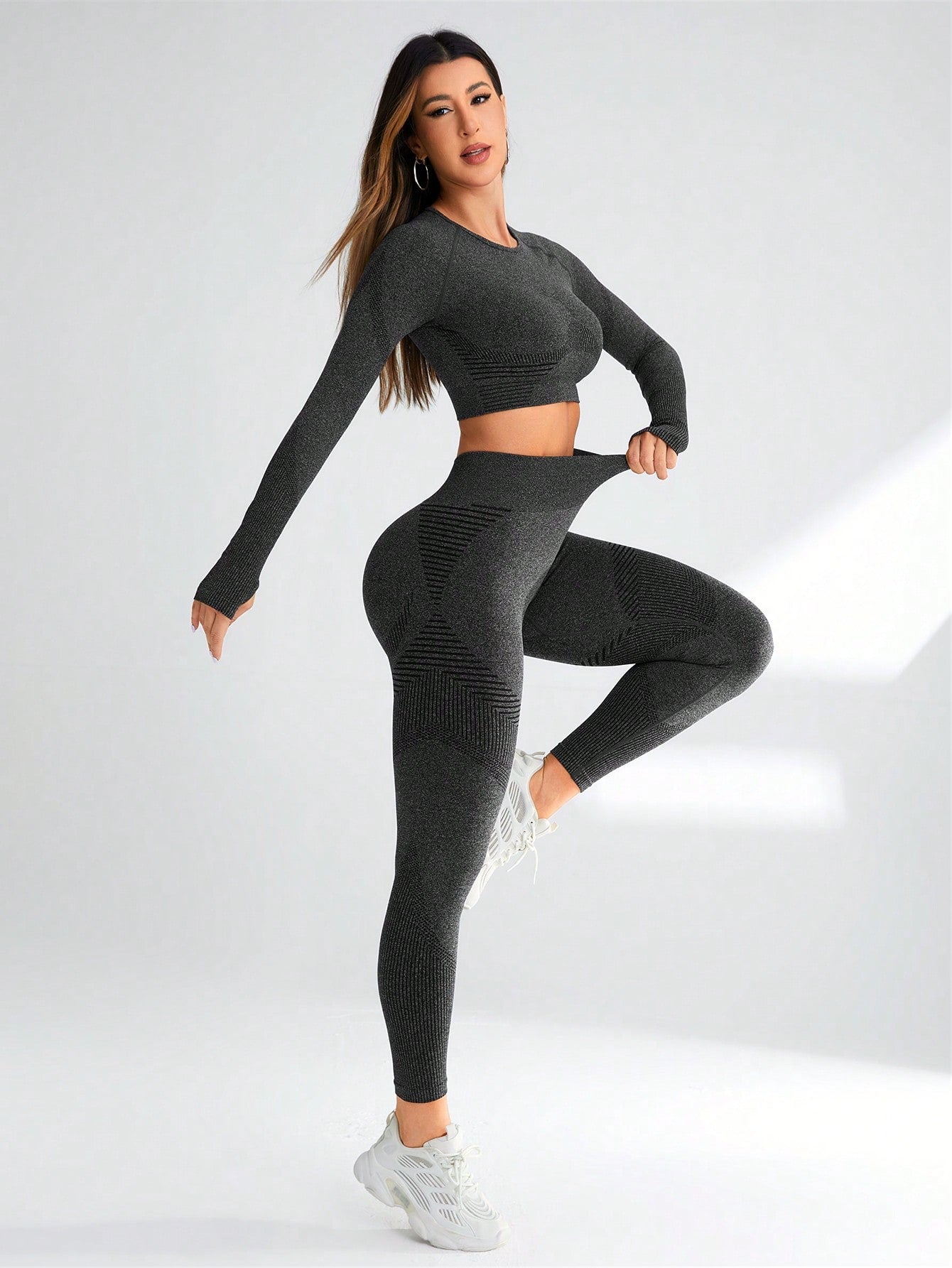 Yoga Trendy Women'S Seamless Vest And Leggings Sportswear Set