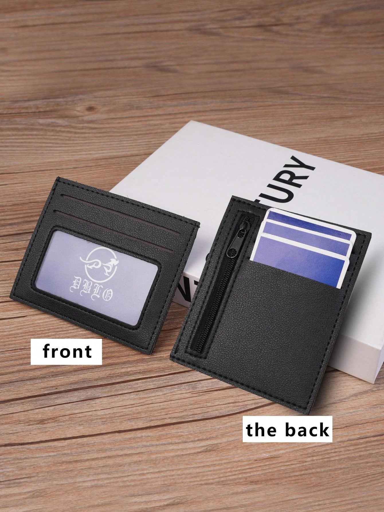 Men'S Card Holder, Unisex Credit Card Case, Id Card Wallet, Simple Mini Bank Card Package With Zipper