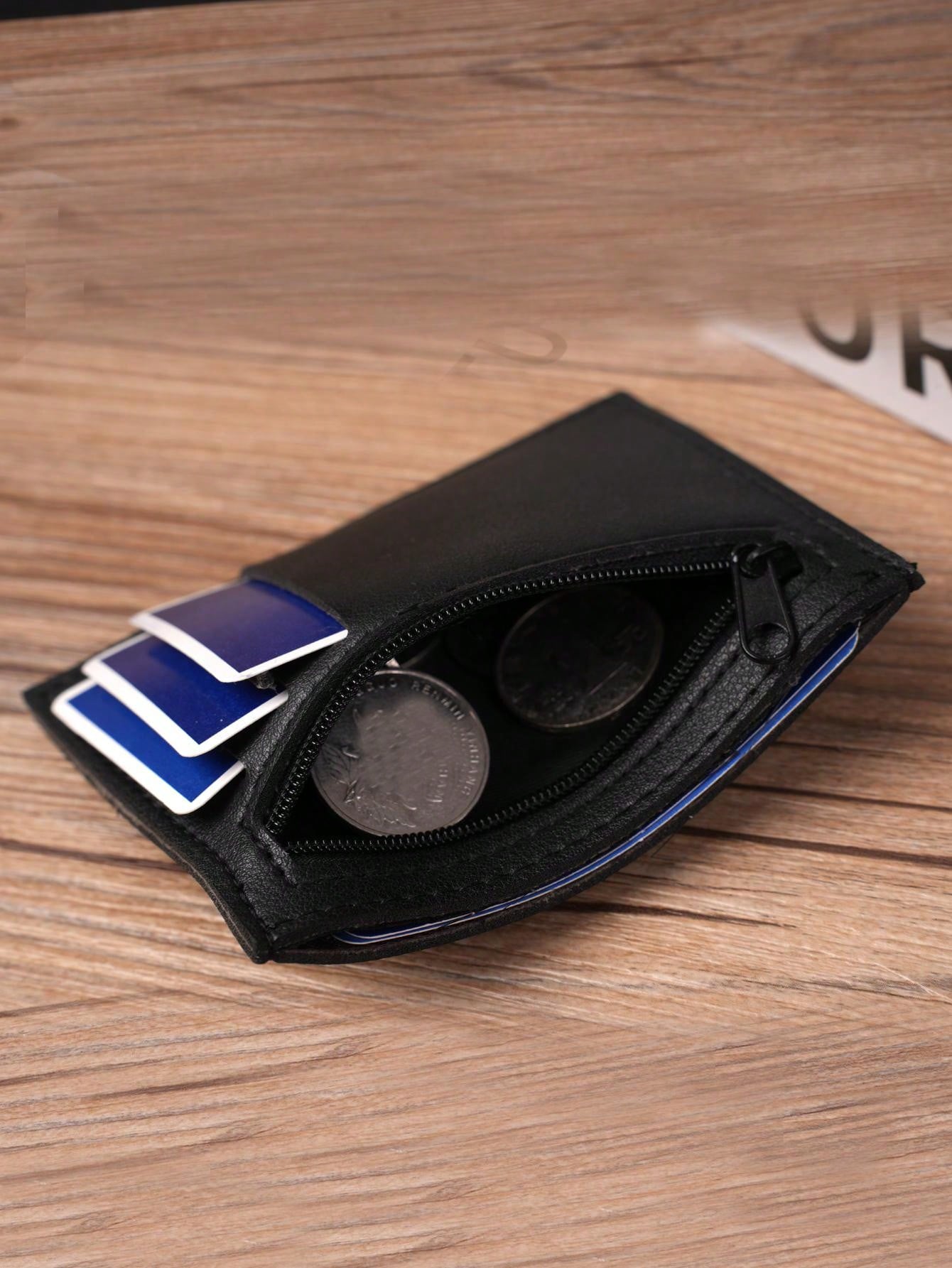 Men'S Card Holder, Unisex Credit Card Case, Id Card Wallet, Simple Mini Bank Card Package With Zipper