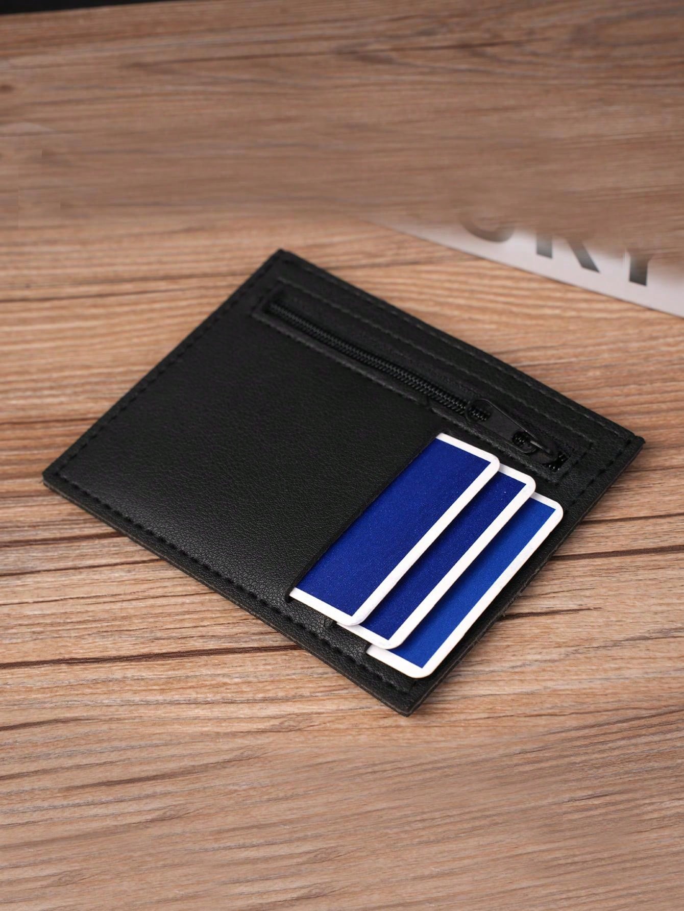 Men'S Card Holder, Unisex Credit Card Case, Id Card Wallet, Simple Mini Bank Card Package With Zipper