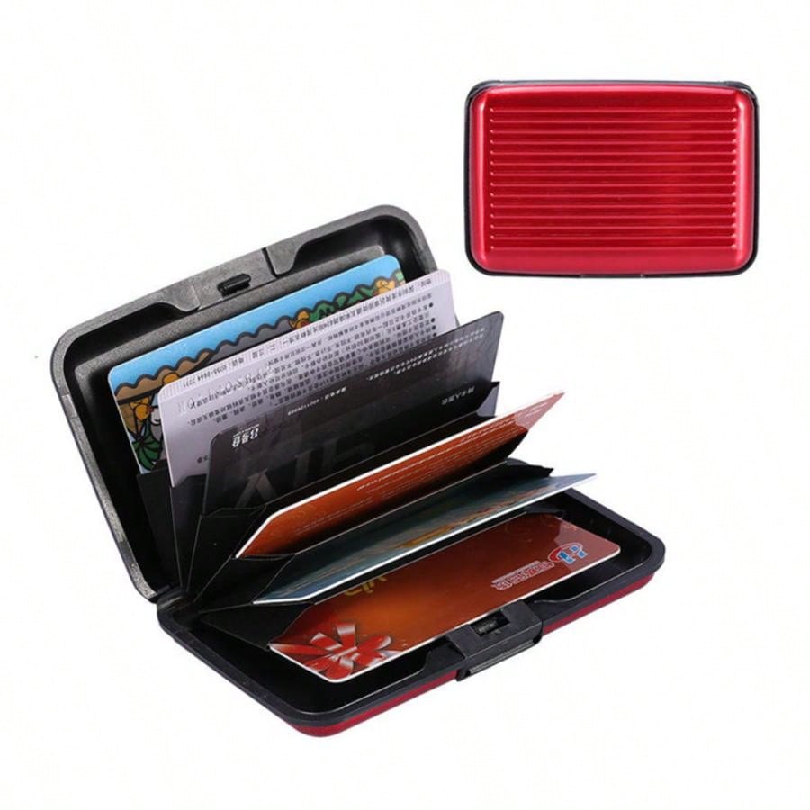 1pc Blocking Card Holder, Men'S Aluminum Alloy Wallet, Anti-Scanning Bank Credit Card Holder Hard Case