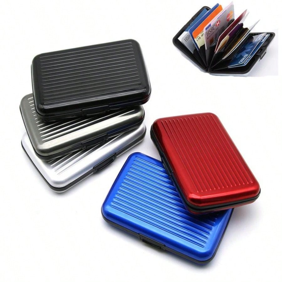 1pc Blocking Card Holder, Men'S Aluminum Alloy Wallet, Anti-Scanning Bank Credit Card Holder Hard Case