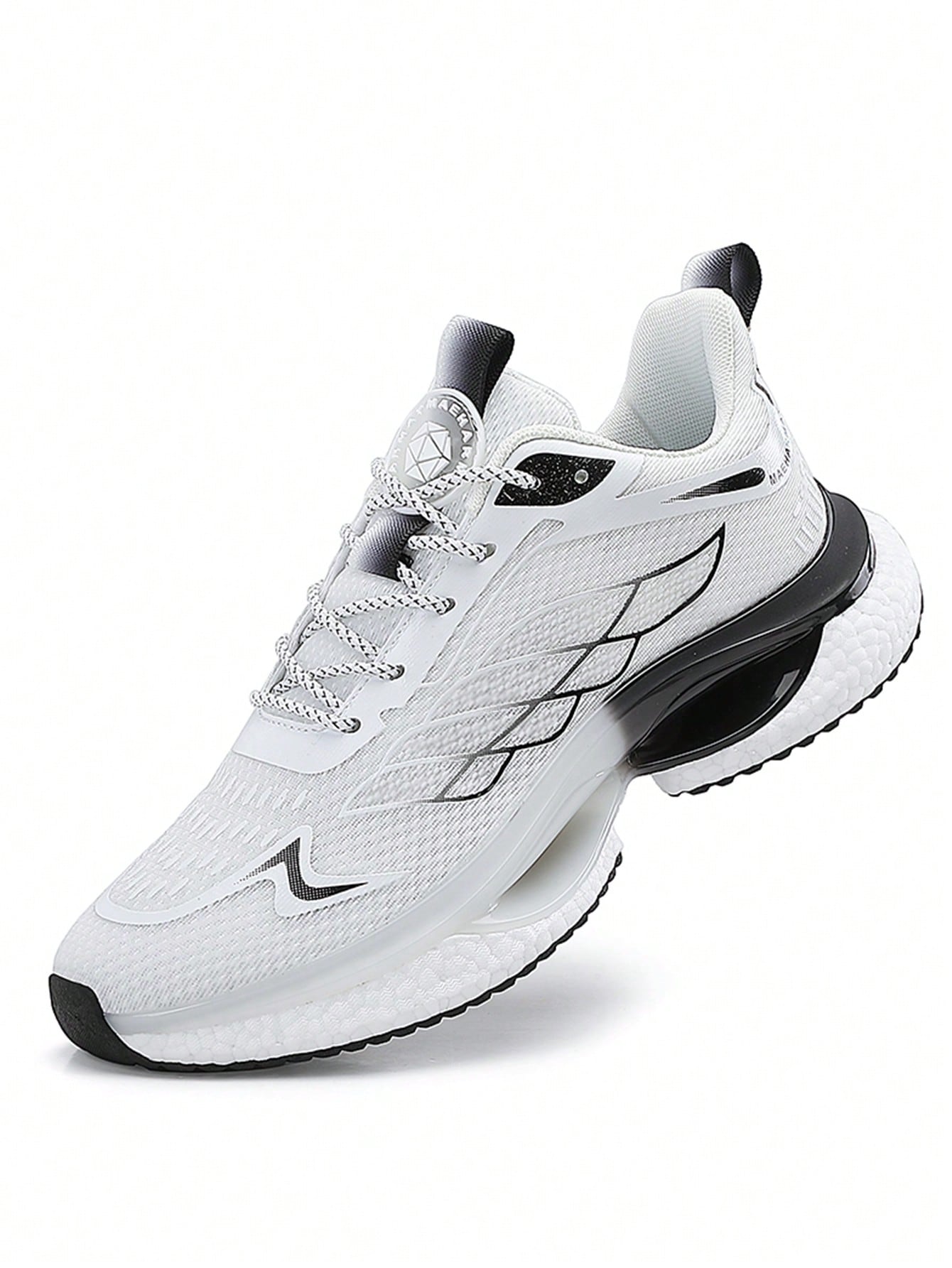 Men'S Sports Shoes, Flexible Pu Leather Upper Elastic & Wear-Resistant Composite Sole Casual Athletic Shoes, Lightweight Shock Absorbing Running Shoes