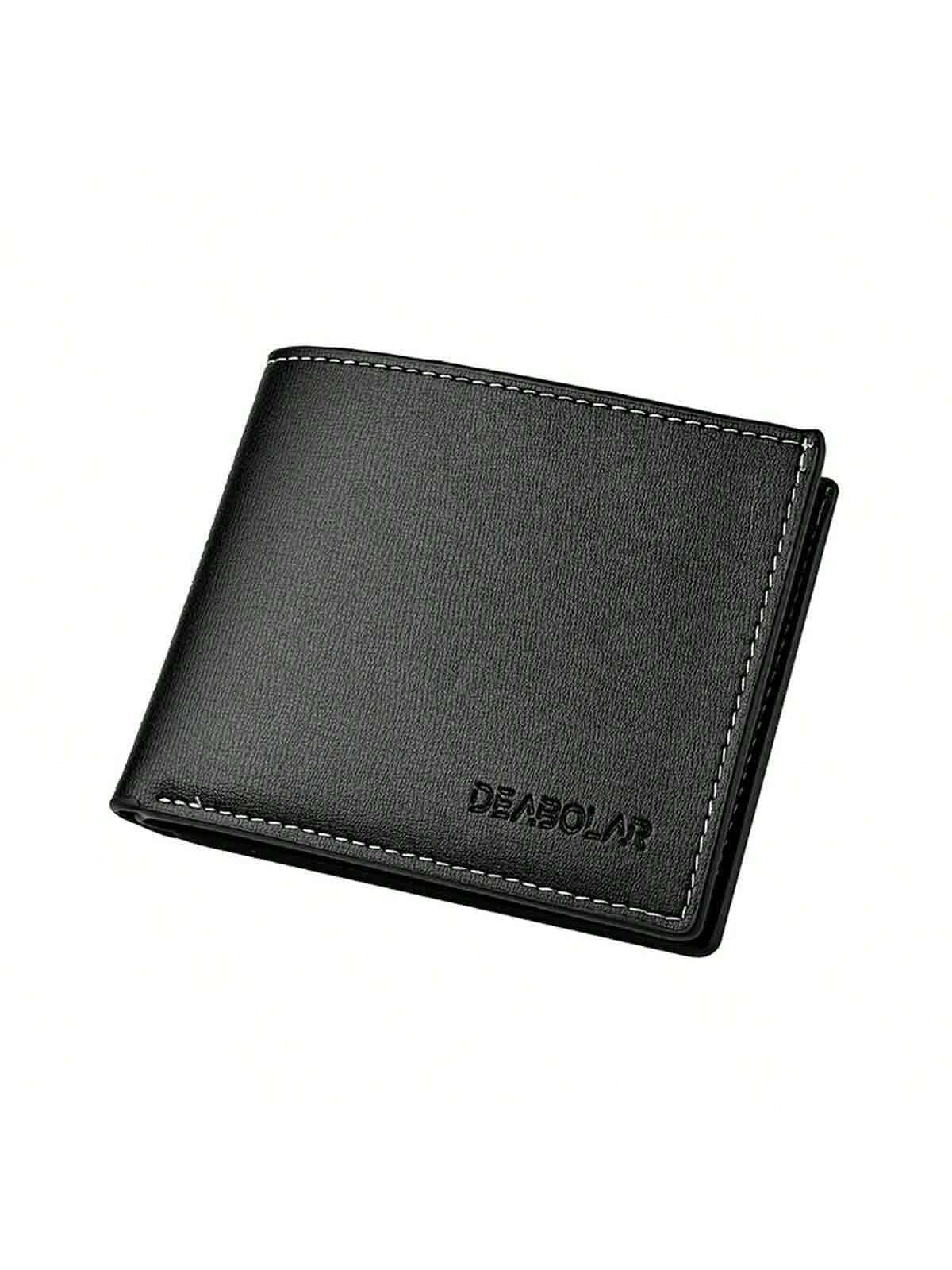 1pc Casual 'S Wallet Ultra Slim High Capacity Bifold Short Horizontal Men'S Leather Wallet