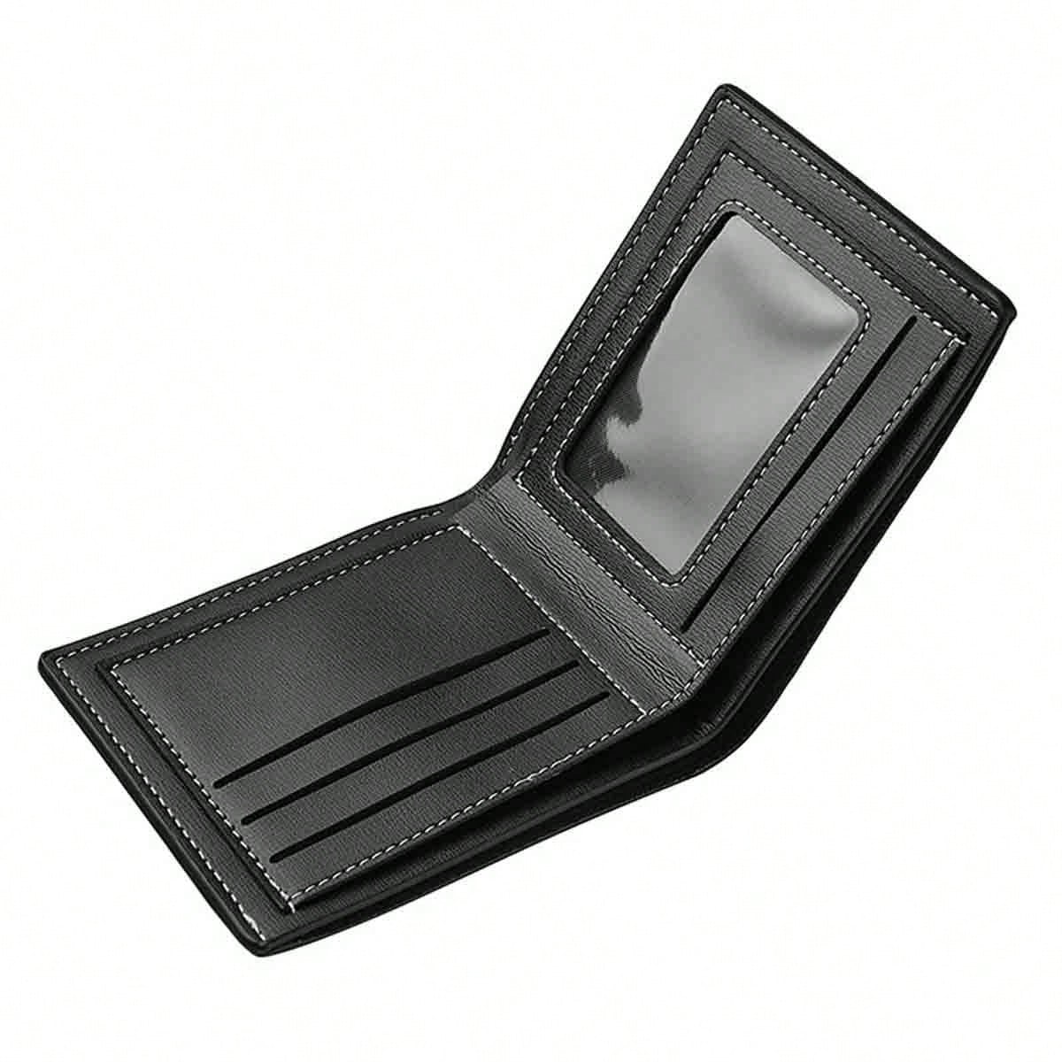 1pc Casual 'S Wallet Ultra Slim High Capacity Bifold Short Horizontal Men'S Leather Wallet