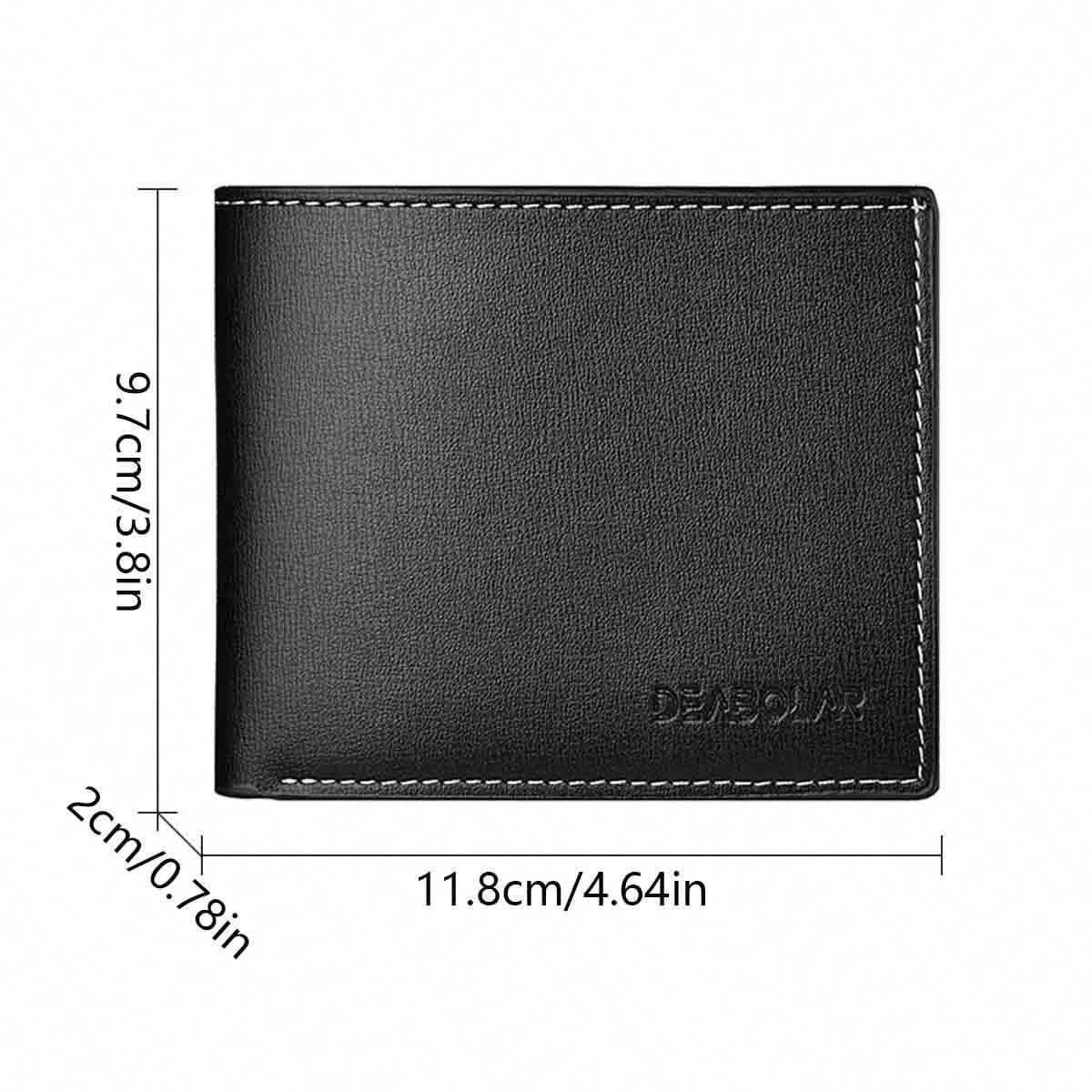 1pc Casual 'S Wallet Ultra Slim High Capacity Bifold Short Horizontal Men'S Leather Wallet