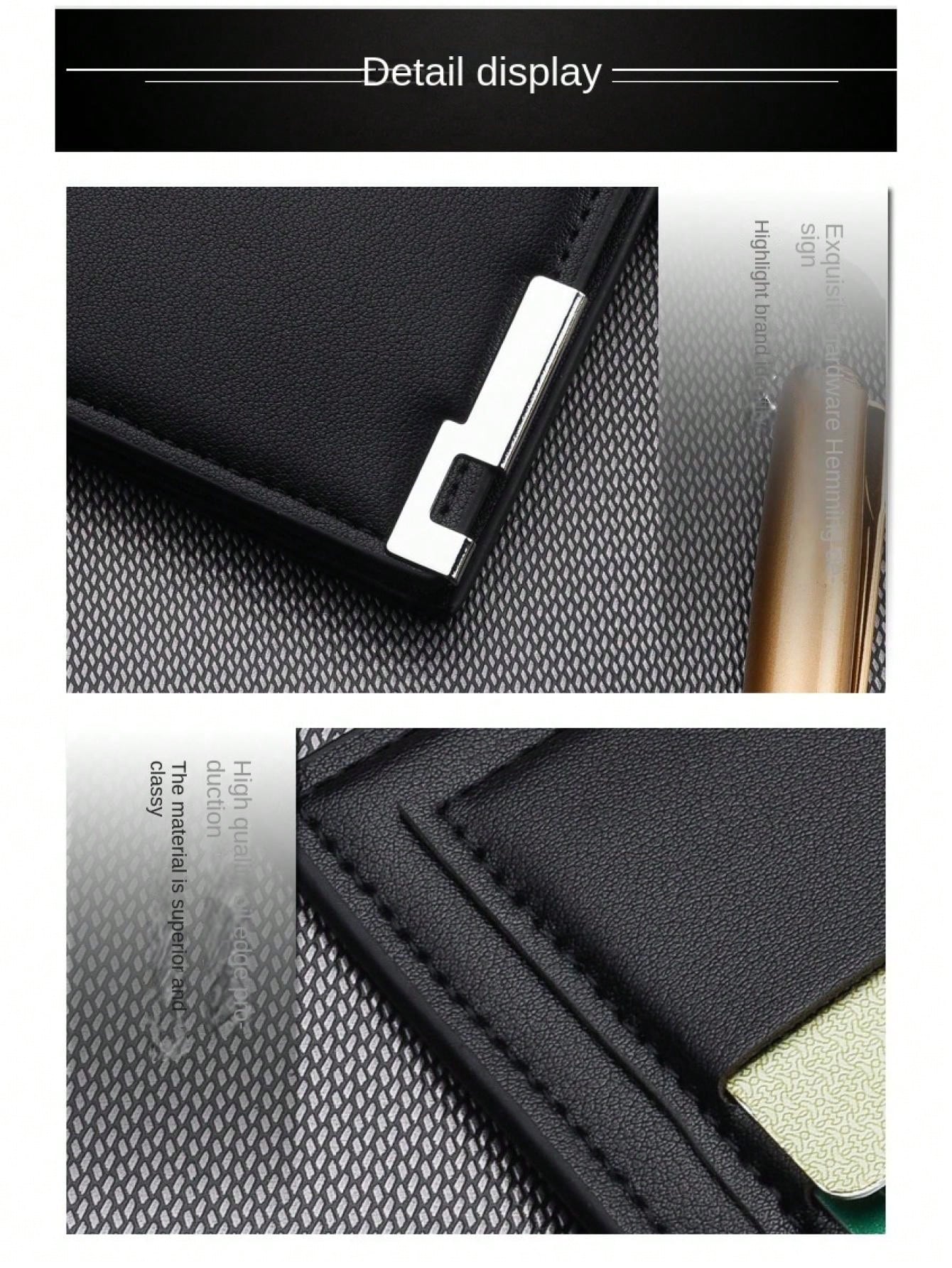 1pc New Arrival Men'S Short Wallet With Metal Edges, Fashion Card Holder Purse For Young Adults