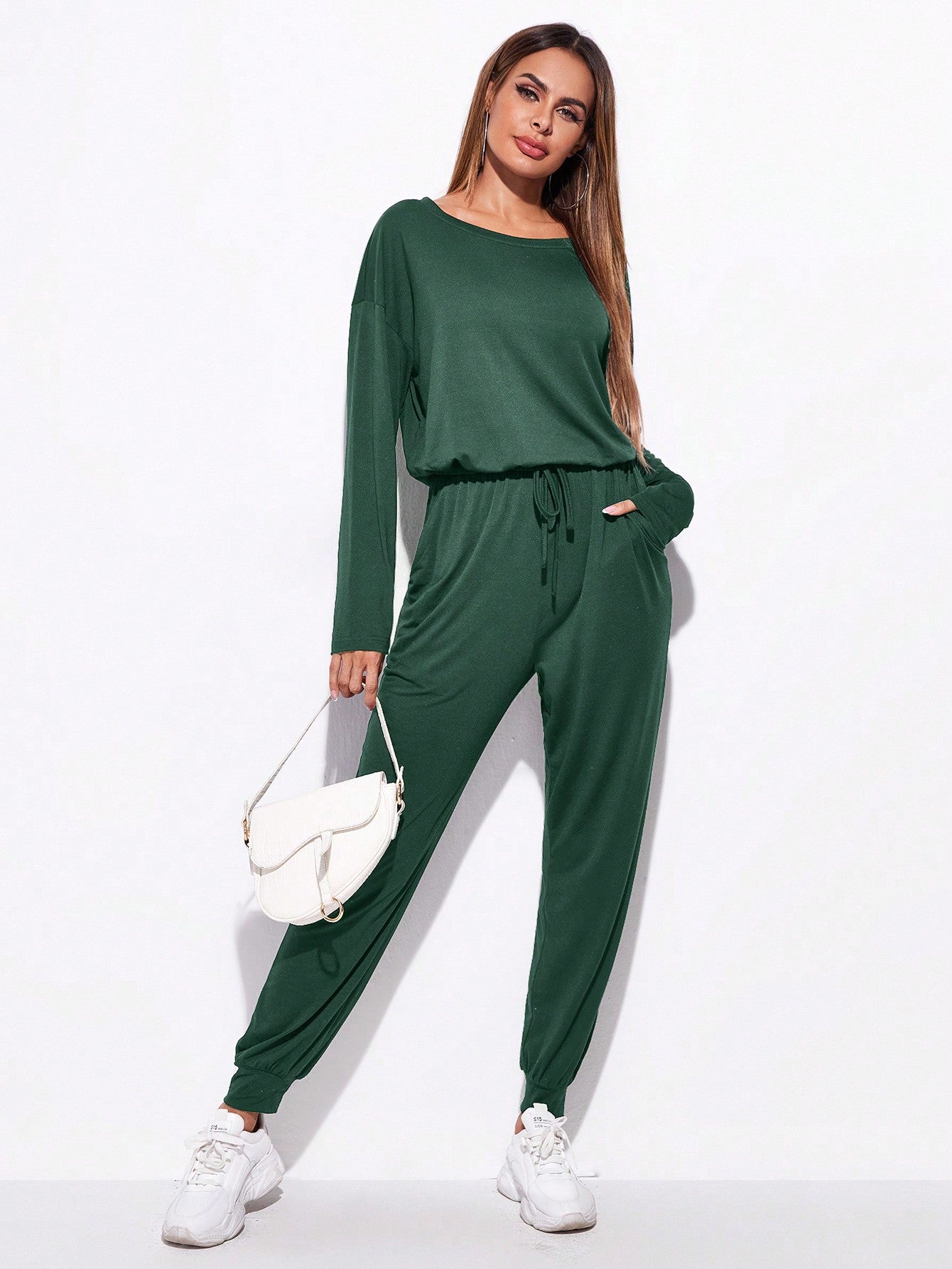 Essnce Drop Shoulder Knot Front Jumpsuit