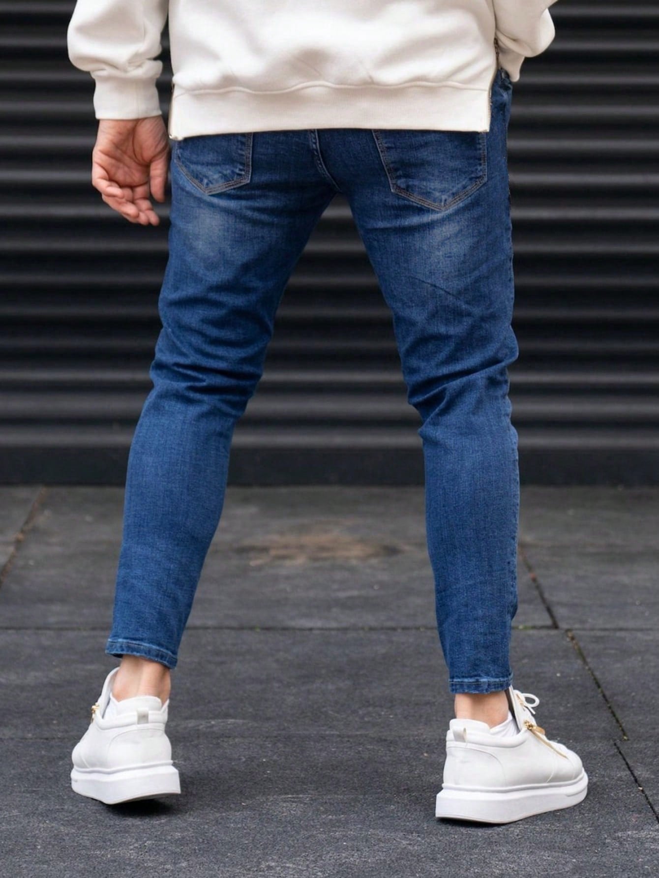 Men Slant Pocket Skinny Jeans