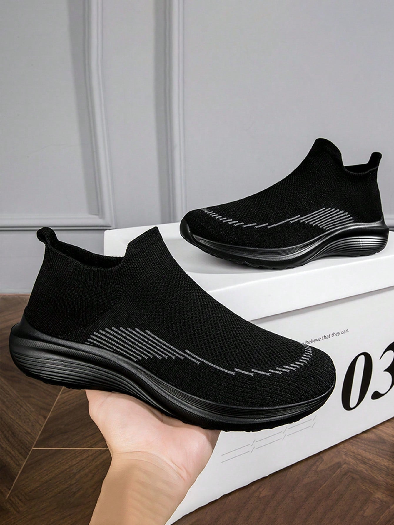 Men'S Slip-On Breathable Athletic Casual Shoes With Anti-Slip Sole