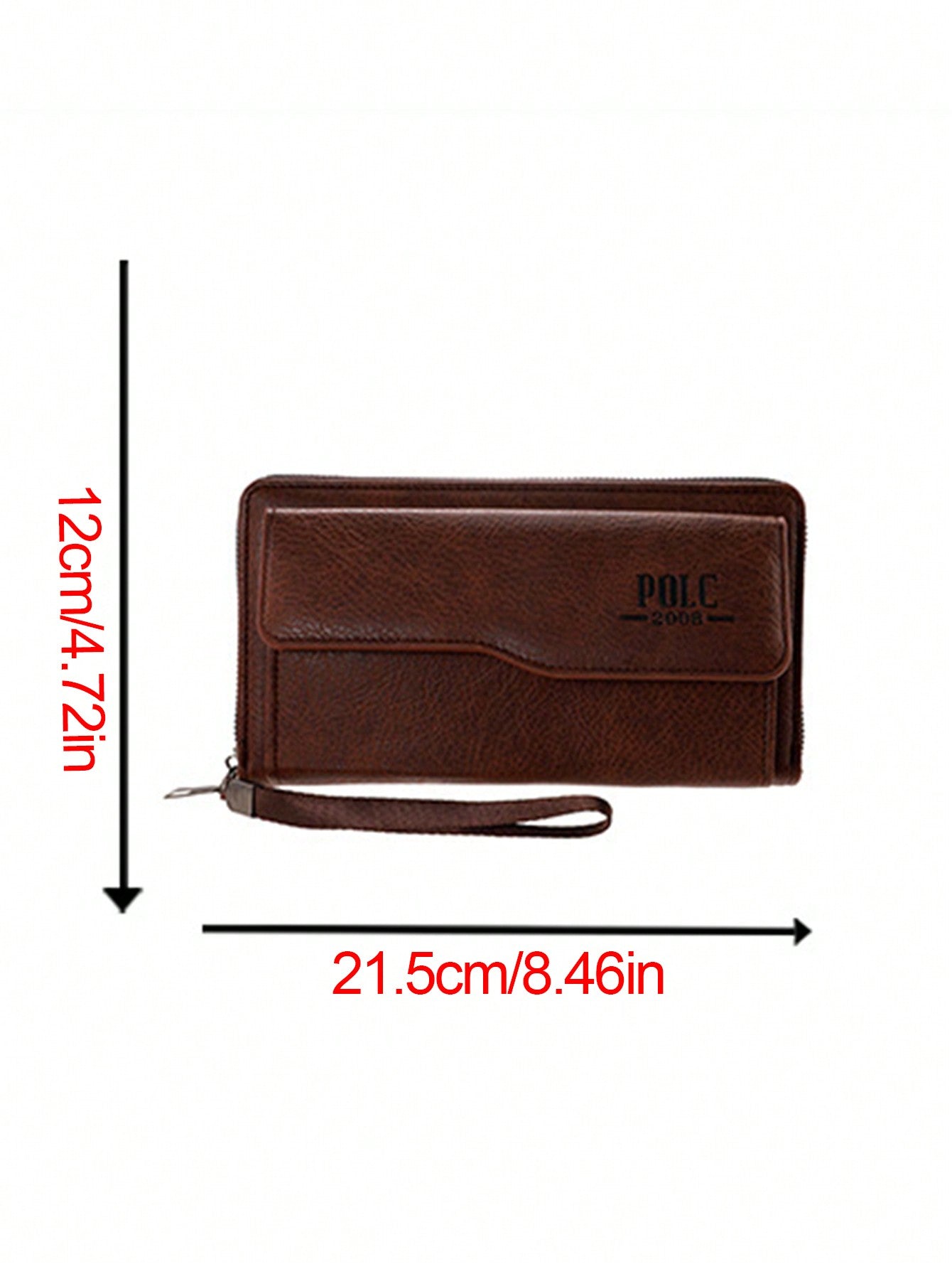 1pc Men'S Brown Pu Leather Wallet With Large Capacity Card Slots And Phone Pocket