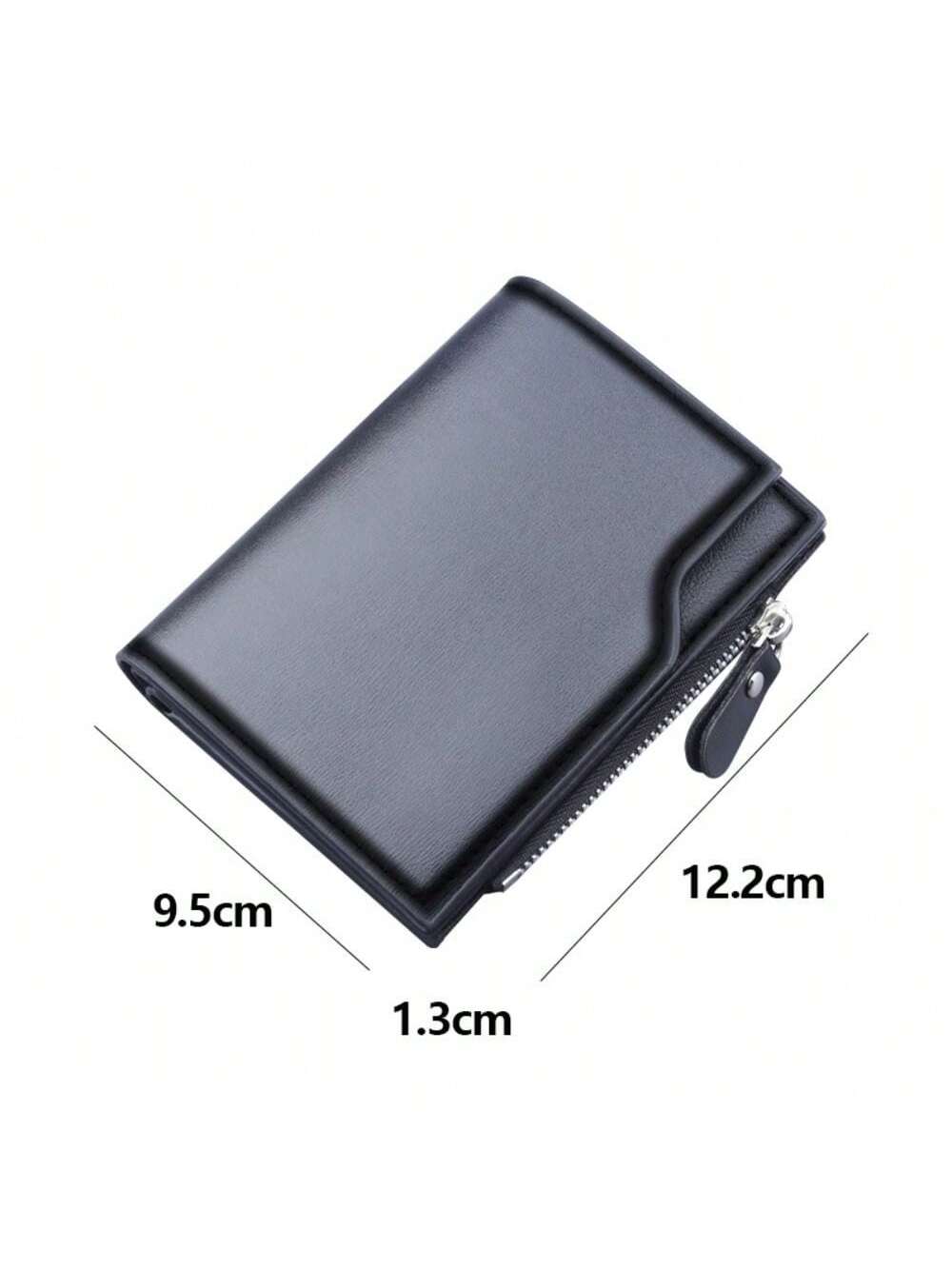 1 Pcs PU Leather Men'S Wallet Clutch Bag Card Holder Short Wallets Zipper Large Capacity Vintage Male Purses