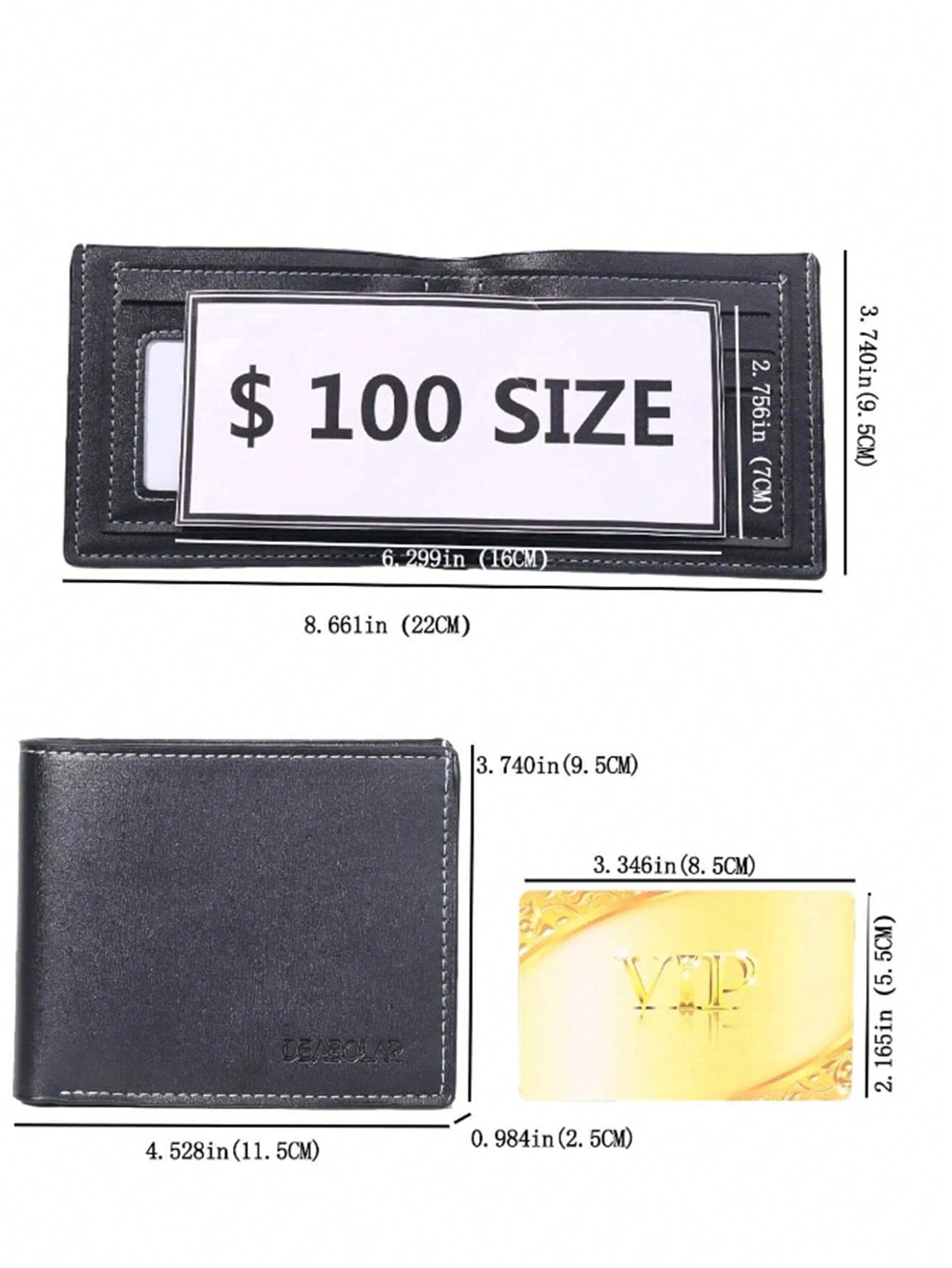 1pc 'S Two Fold Horizontal Short Wallet Casual Leather Wallet