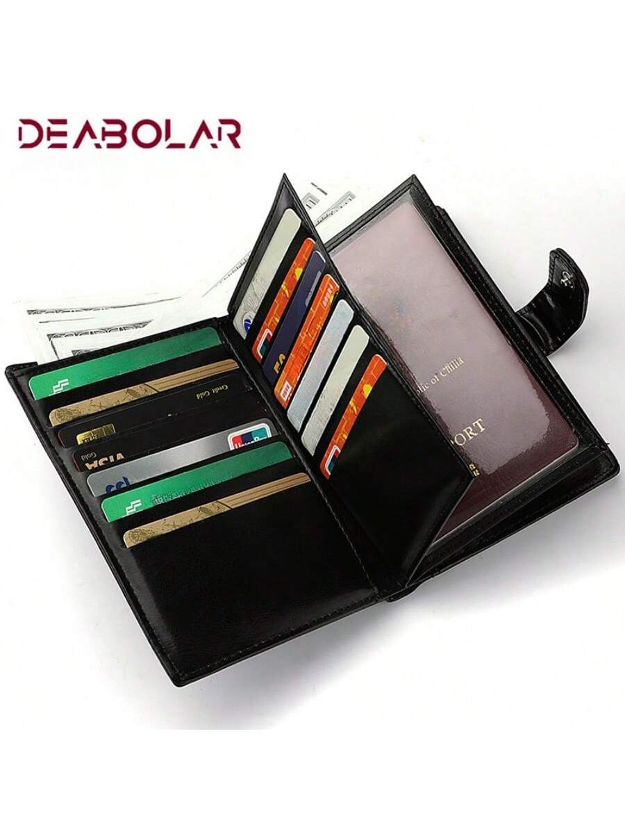 New Large-Capacity Men'S Wallet With Driver'S License & Card Holder, Multi-Functional Passport Wallet