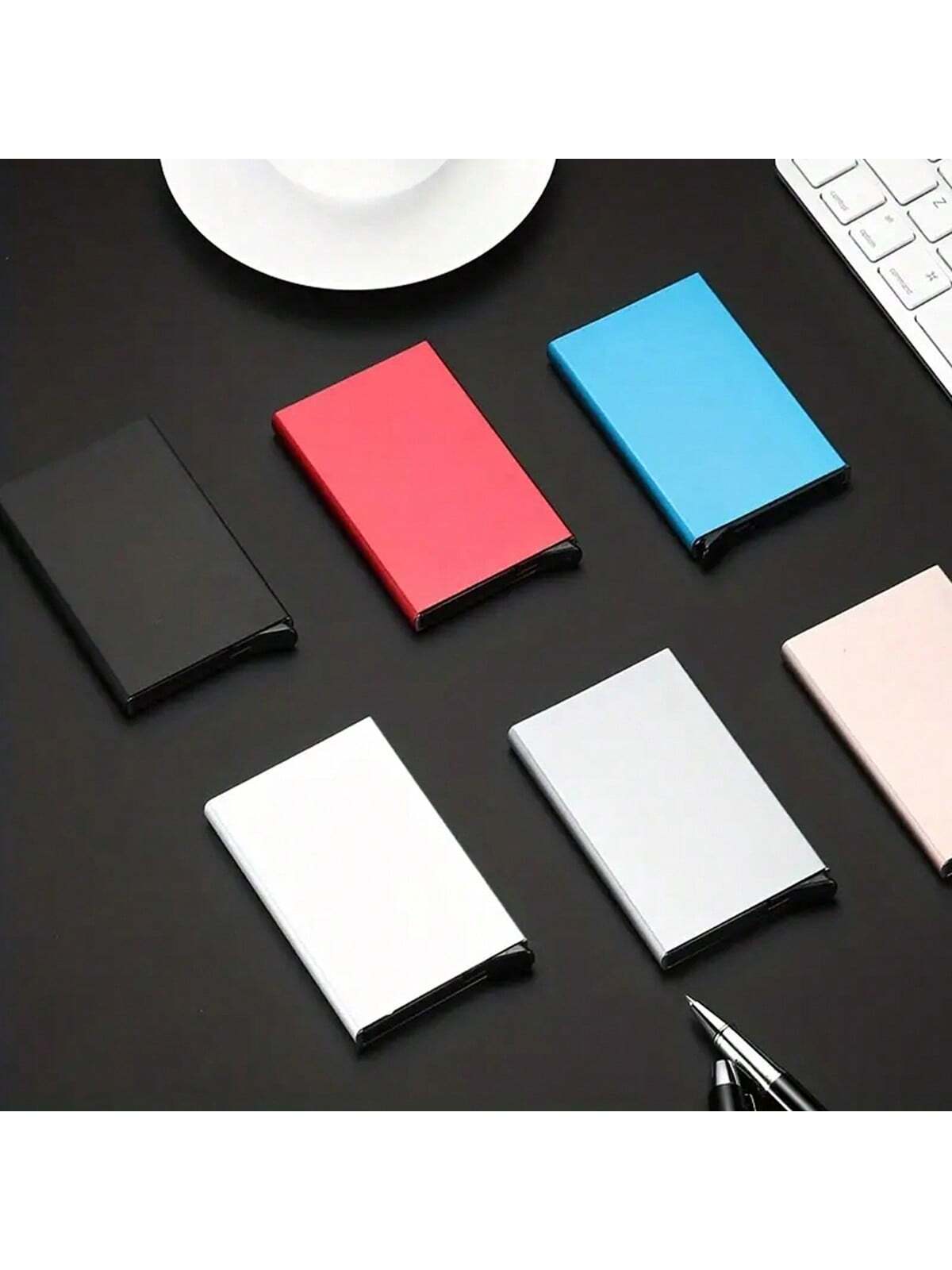 1pc Credit Card Holder, Business Card Case, Automatic Card Wallet, Anti-Magnetic Metal Card Sleeve