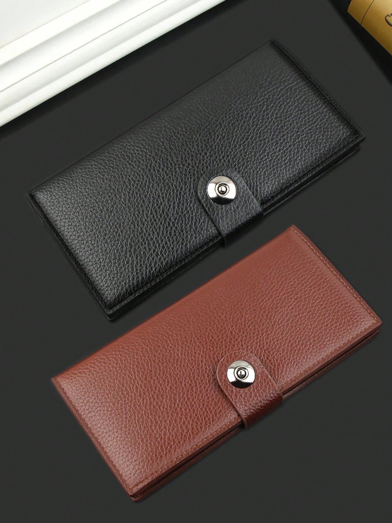 1pc Men'S Stylish Business Clutch Wallet With Inner Zipper, Multiple Card Slots And Large Capacity