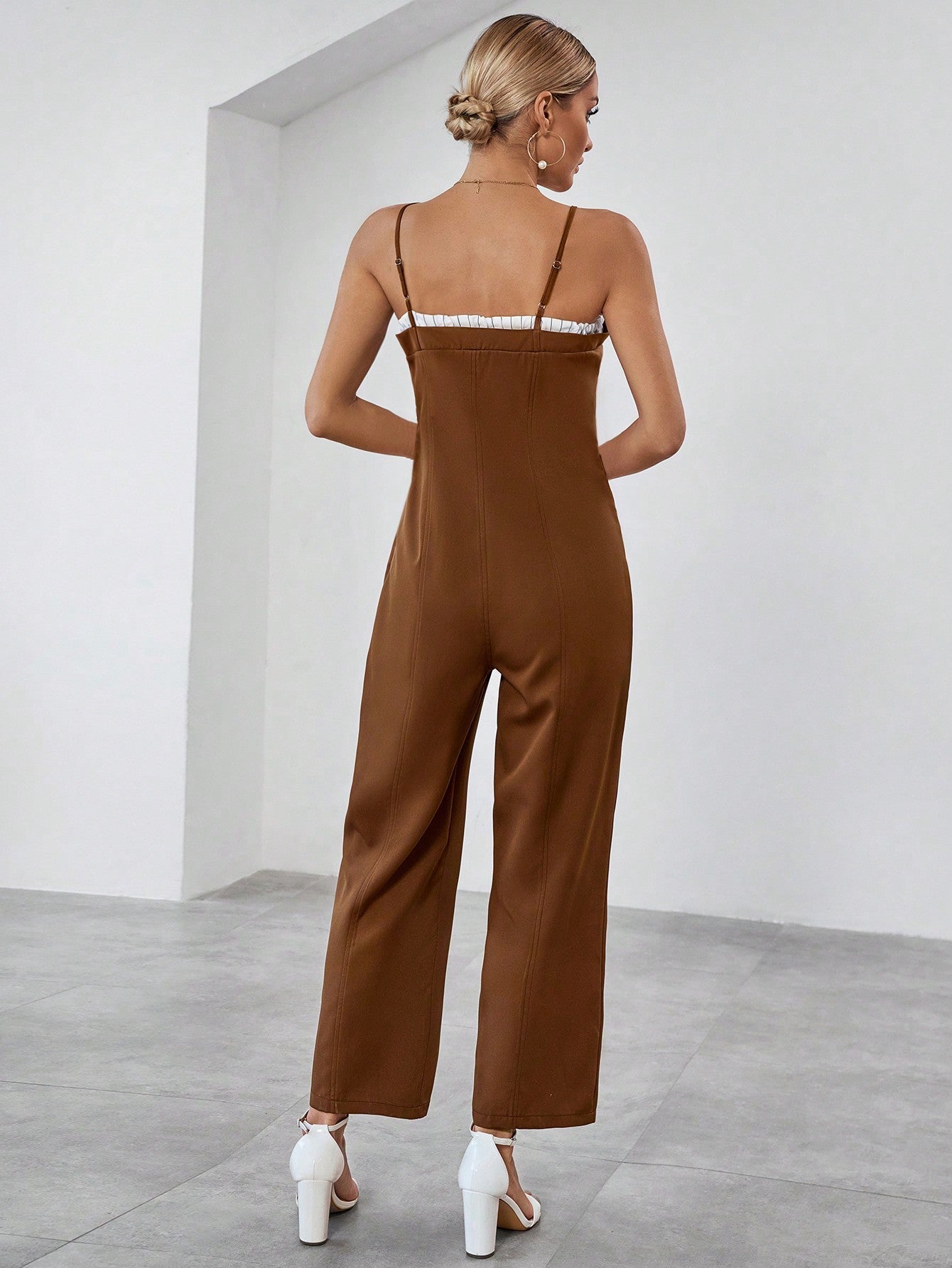 Privé Solid Color Strapless Jumpsuit