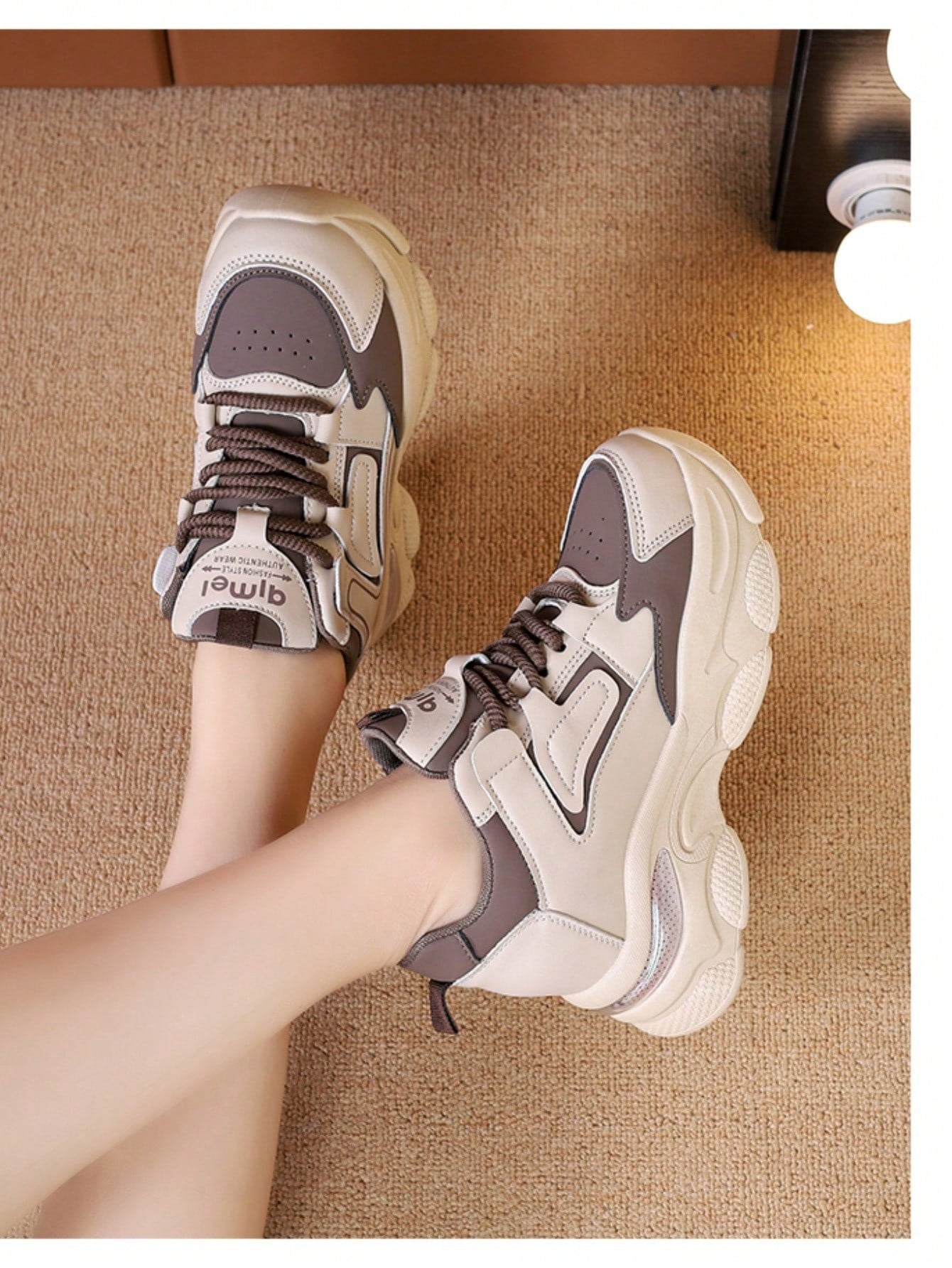 Women's New Style Thick Sole Sneakers, High-Grade, Sports & Leisure, Elevator Platform Shoes For Short Height