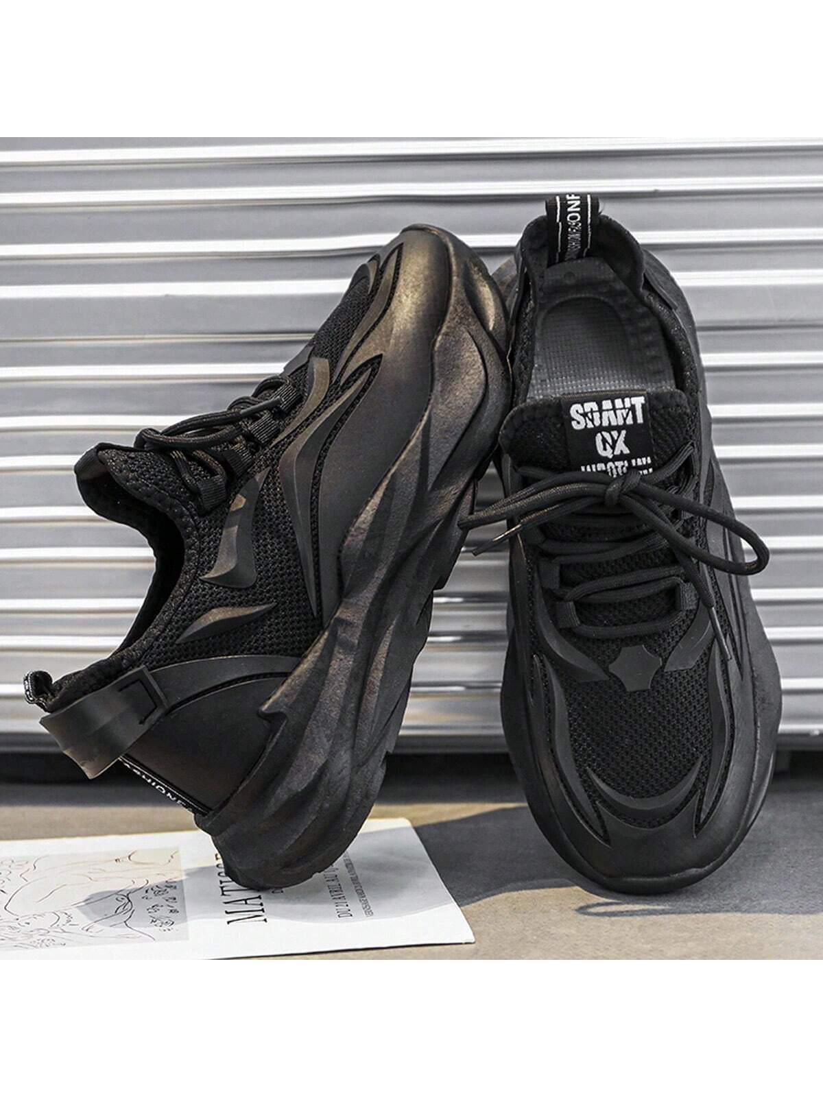 New Men's Shoes, Winter Korean-Style Fashionable Thick-Soled Sneakers, Breathable Mesh Chunky Shoes For Sports And Leisure