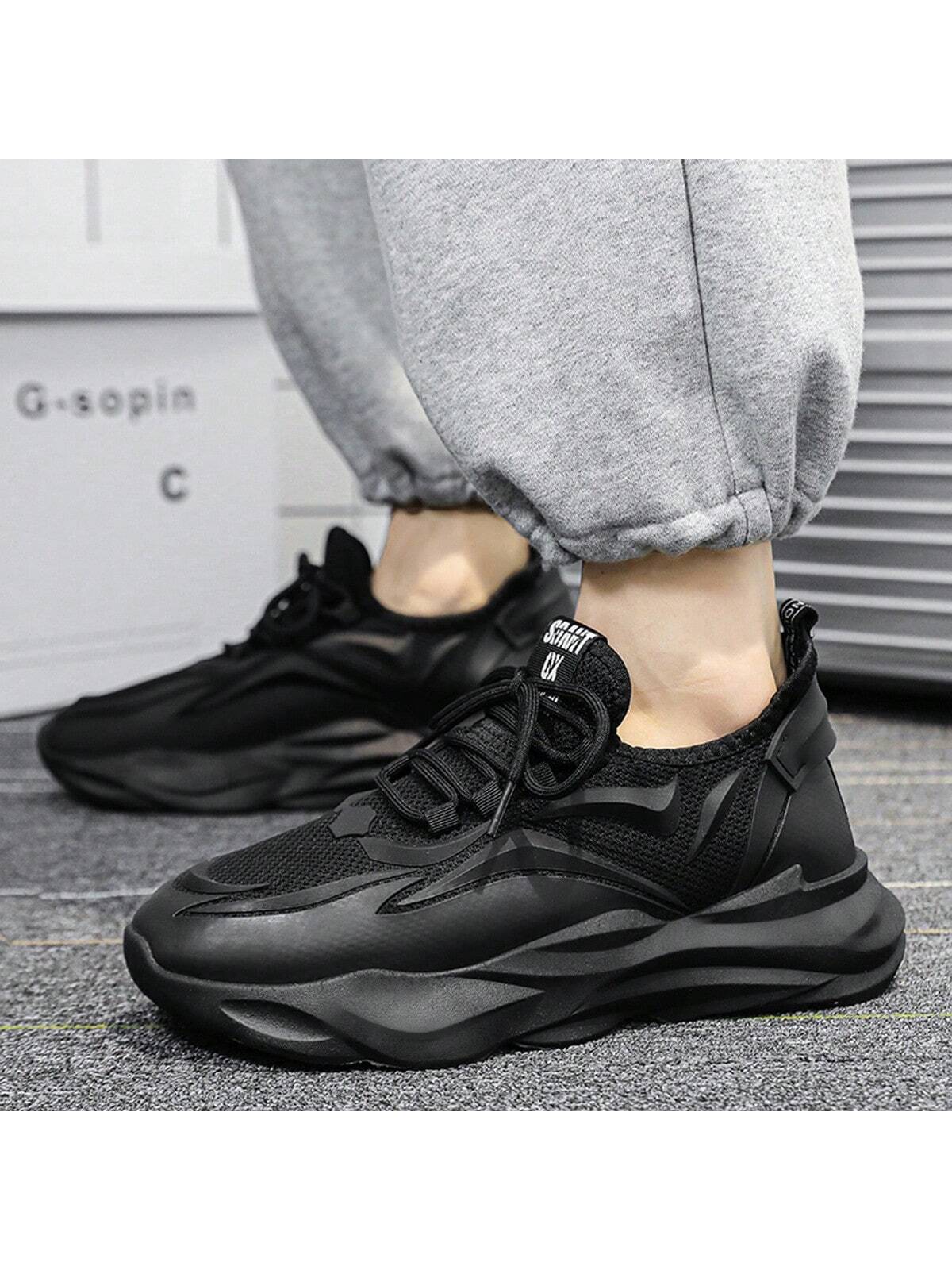 New Men's Shoes, Winter Korean-Style Fashionable Thick-Soled Sneakers, Breathable Mesh Chunky Shoes For Sports And Leisure