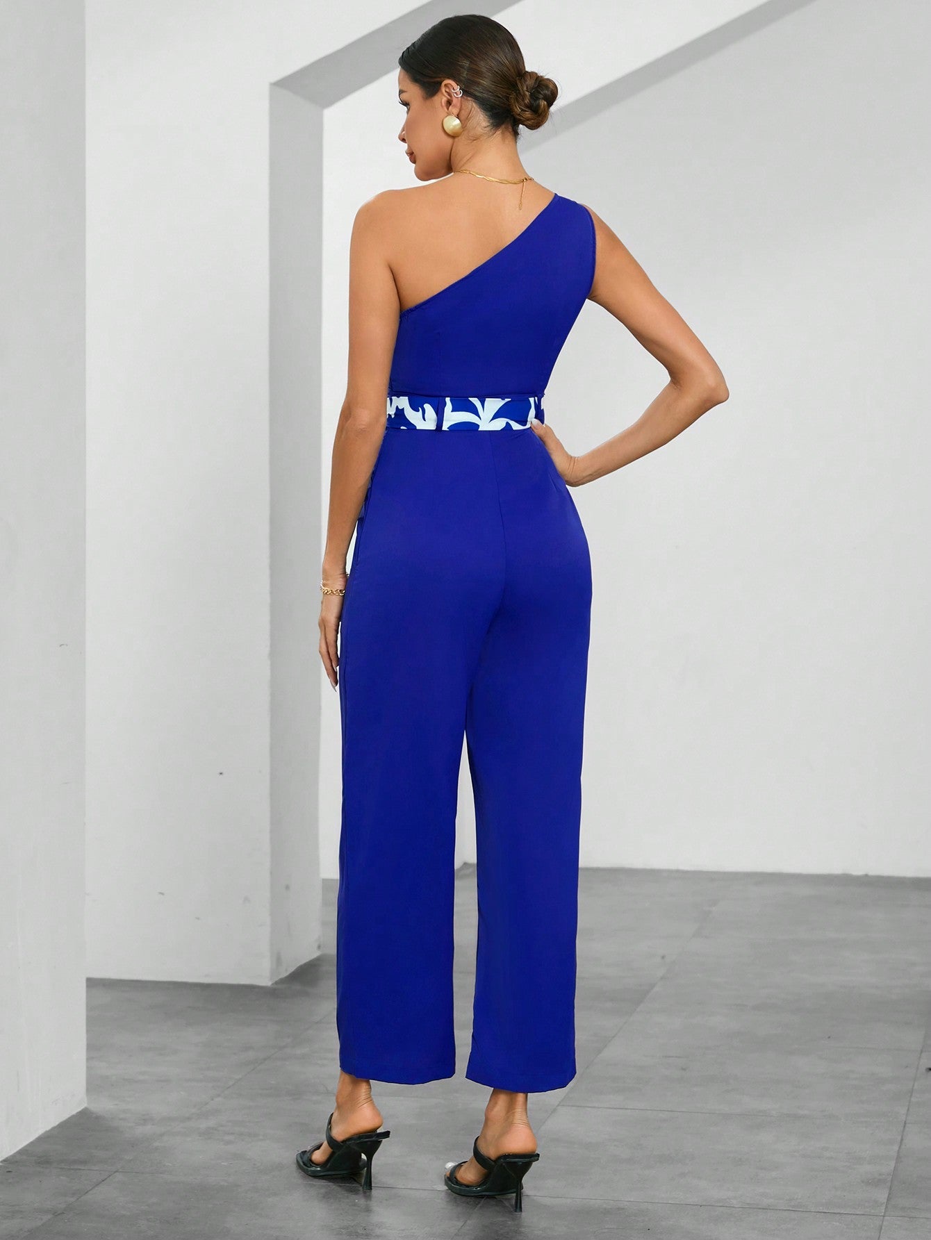 BIZwear Printed Off-Shoulder Women'S Jumpsuit