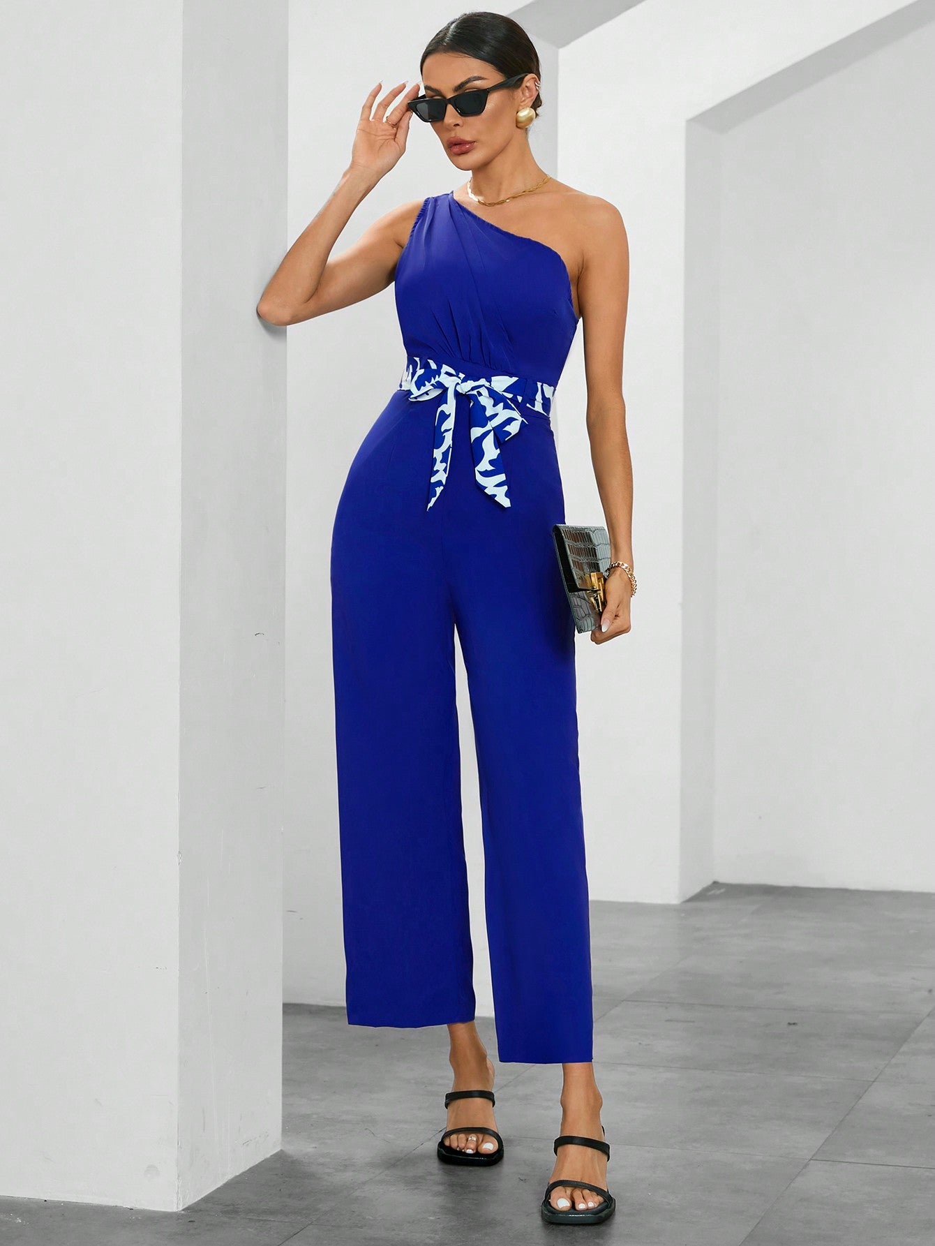 BIZwear Printed Off-Shoulder Women'S Jumpsuit