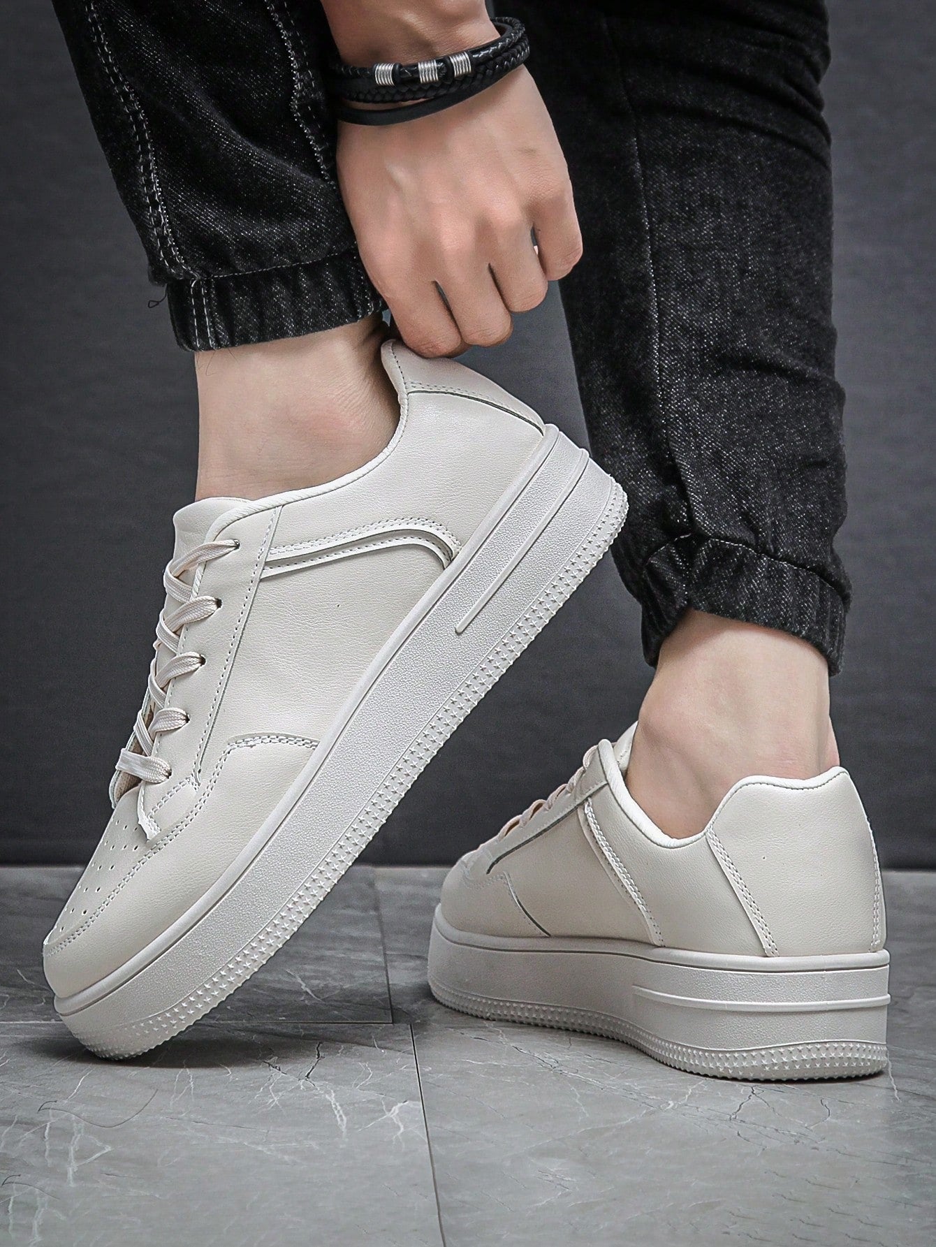 New Fashion Couple Shoes, Breathable Casual Sneakers, Stylish Outdoor White Shoes, Men's Sports Shoes