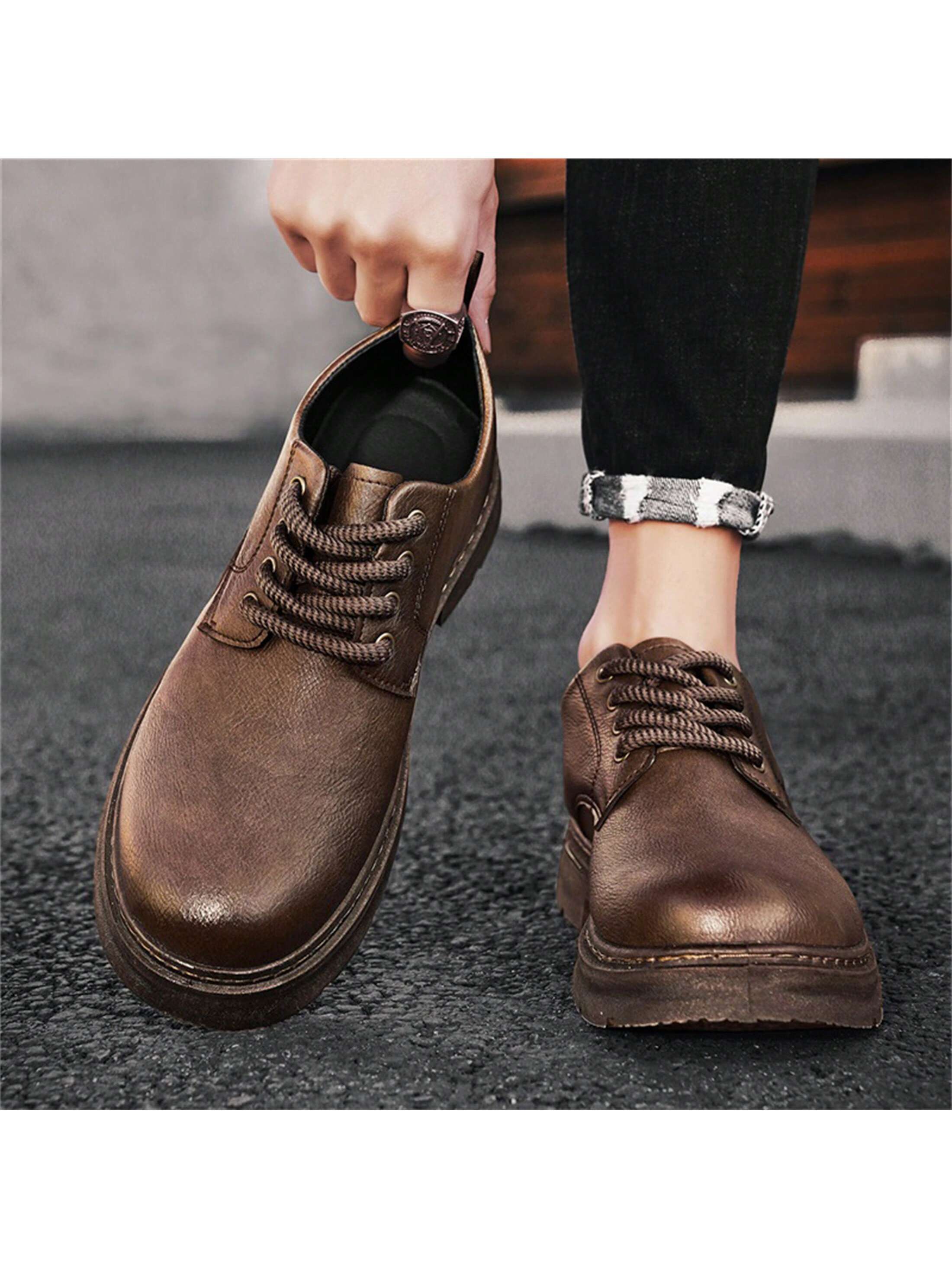 Men's Low-Cut Business Black Retro Casual British Style Shoes