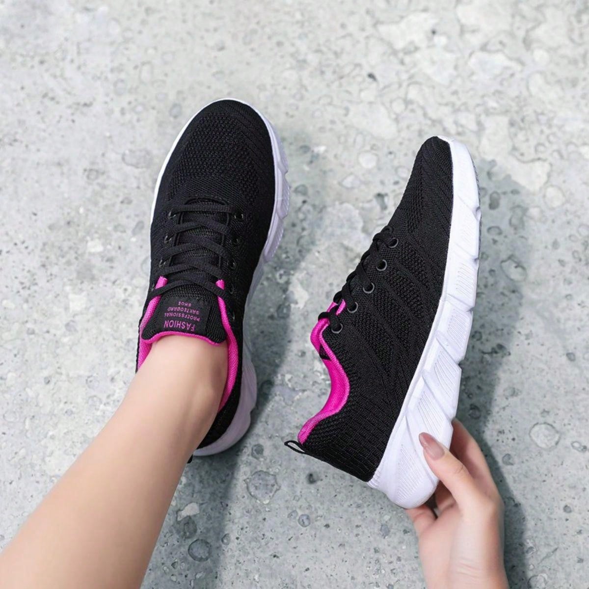 Women's Mesh Sports Shoes Breathable And Lightweight Running Shoes For Students Middle School Girls, Shock-Absorbing Athletic Sneakers For Walking Travel